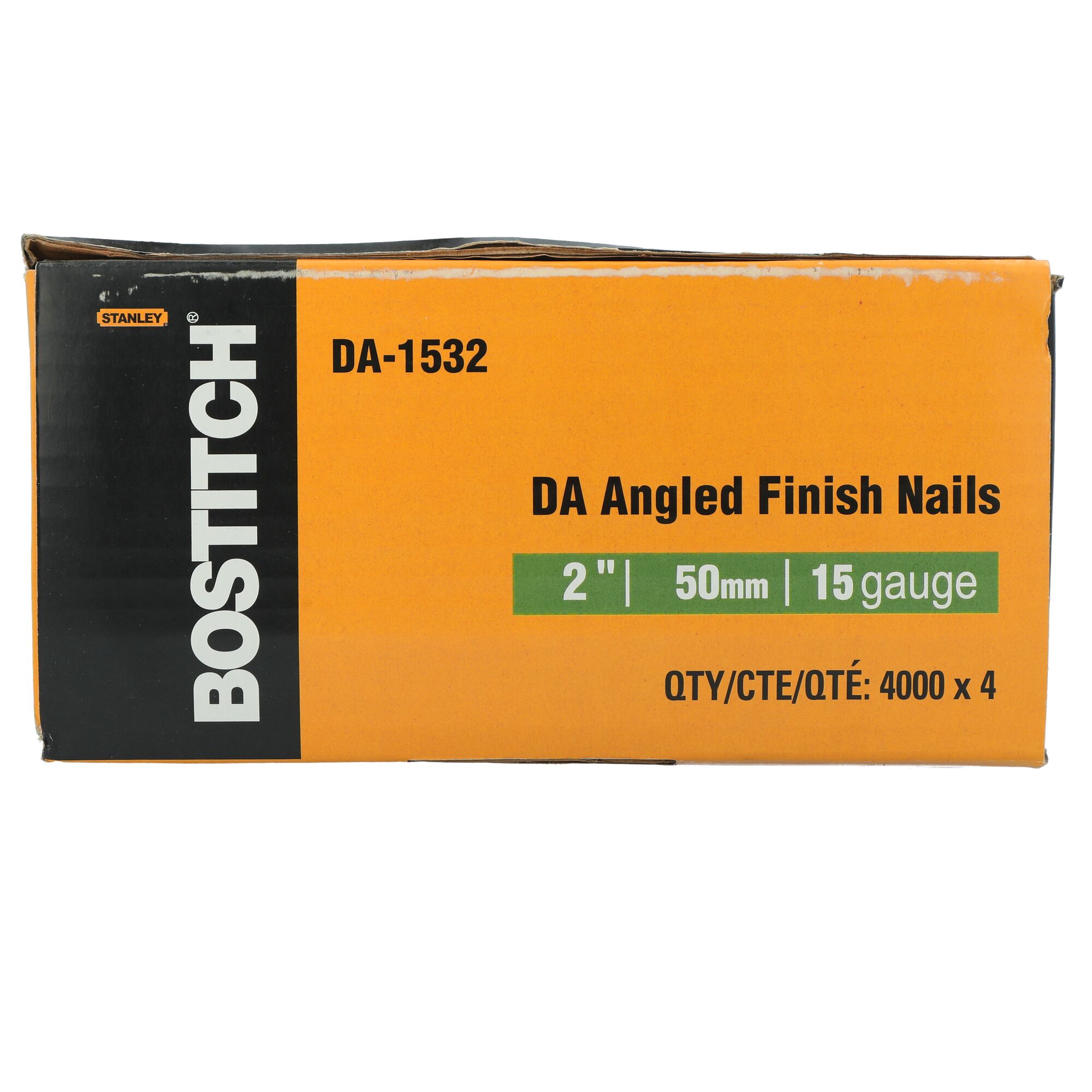 Clavos de acabado angulados recubiertos y ranurados de calibre 15 de 2 pulgadas Bostitch DA-1532