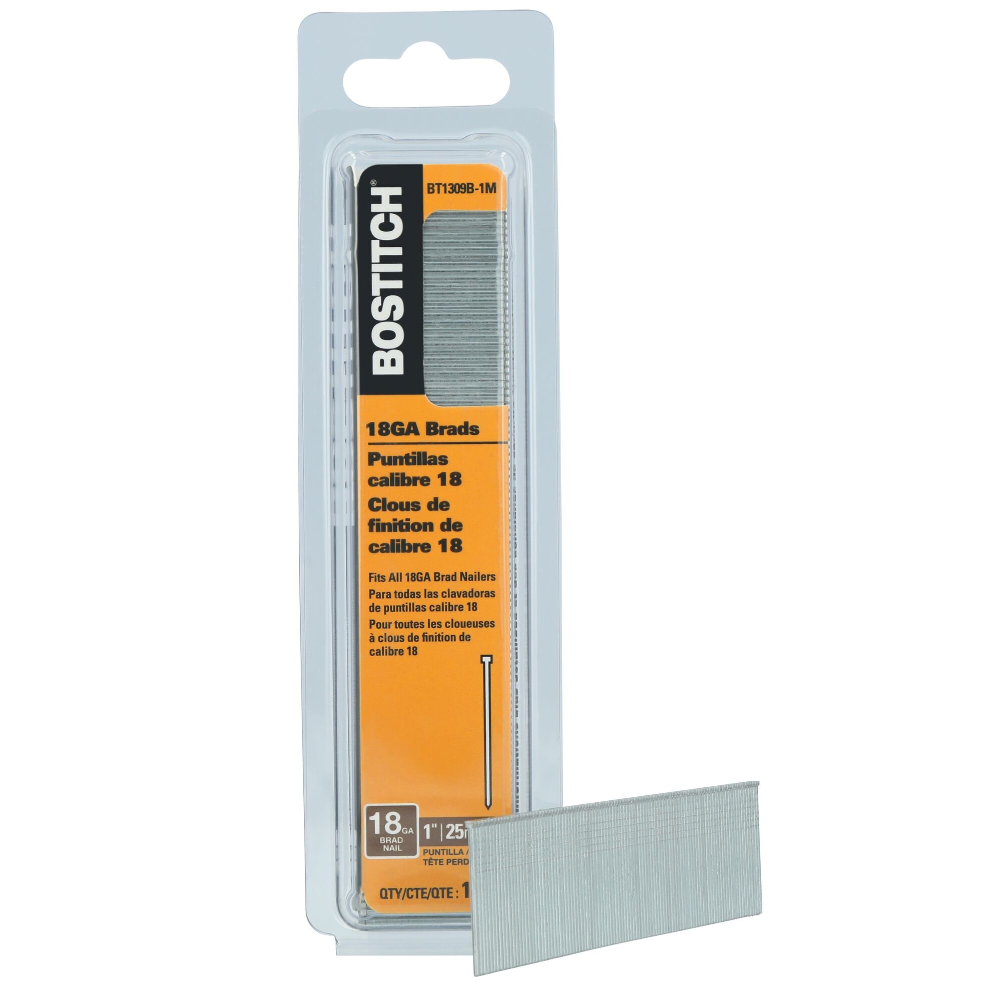 Clavos para acabado galvanizados rectos de calibre 18 de 1 pulgada Bostitch BT1309B-1M