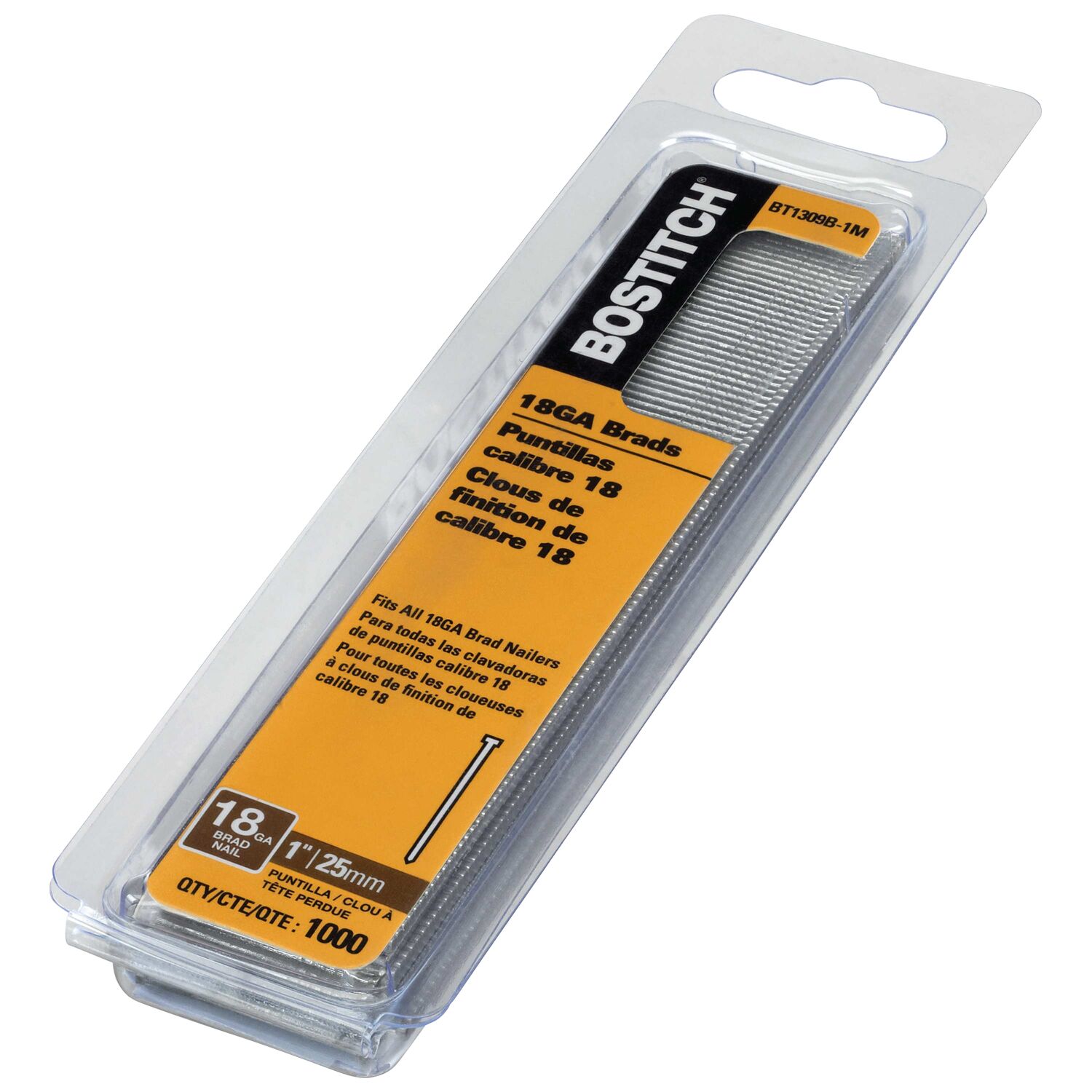 Clavos para acabado galvanizados rectos de calibre 18 de 1 pulgada Bostitch BT1309B-1M