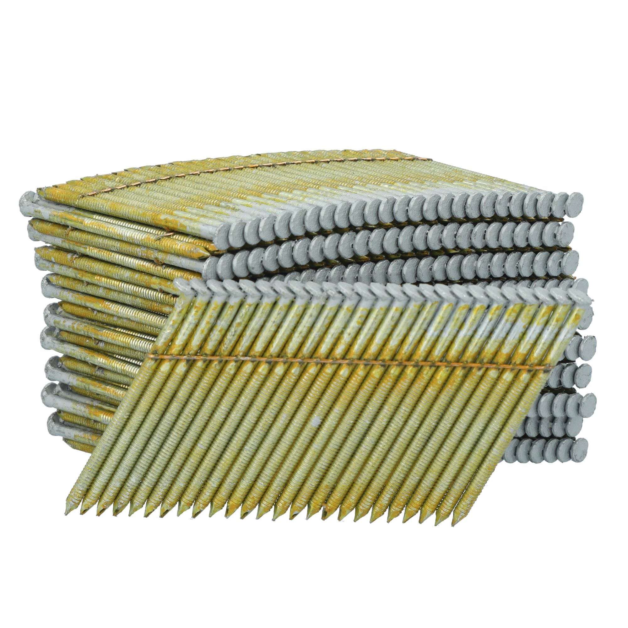 Clavos para armazón galvanizados con anillo en tiras 28 grados, 2-3/8 pulgadas x 0.12 pulgadas (2000 por caja)