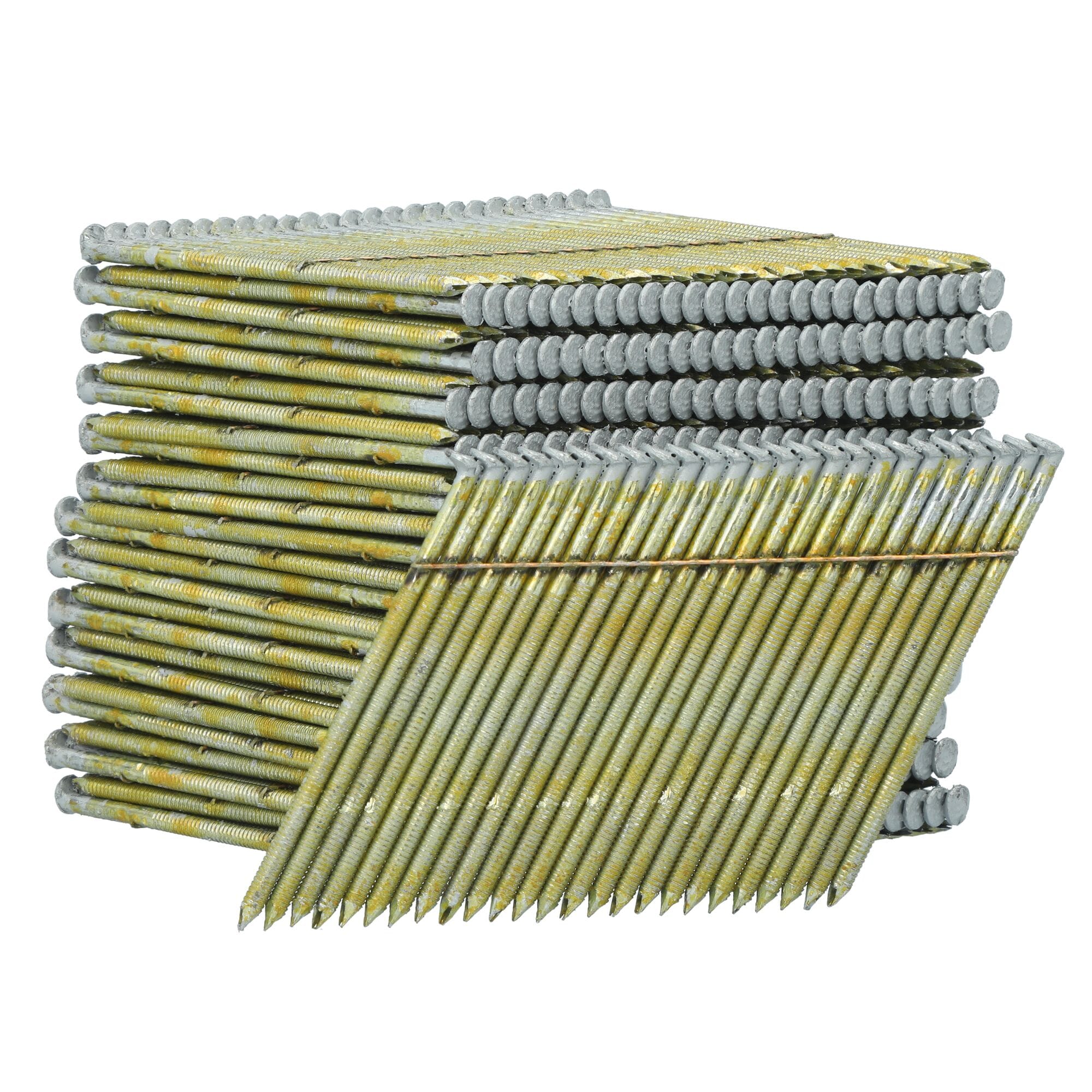 Clavos de armazón galvanizados con cabeza de anillo de 3 pulgadas x 0.12 pulgadas y ángulo de 28 grados (2000 por caja) S10DRGAL-FH