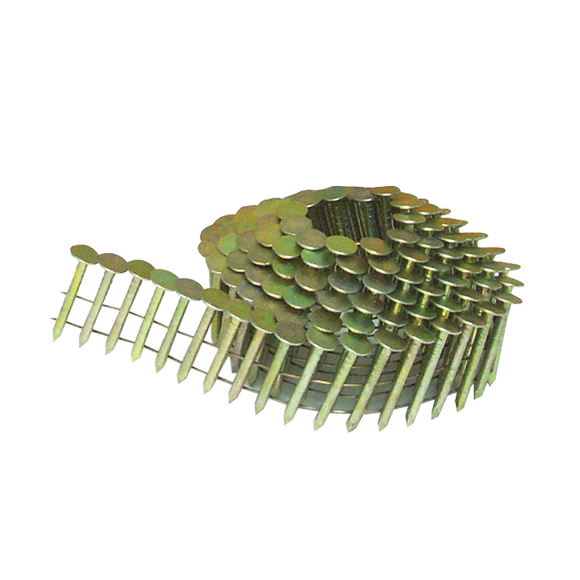 Clavos para techado en bobina galvanizados de 1-1/4 pulgadas, 15 grados, sin aristas - Caja de 7200 unidades