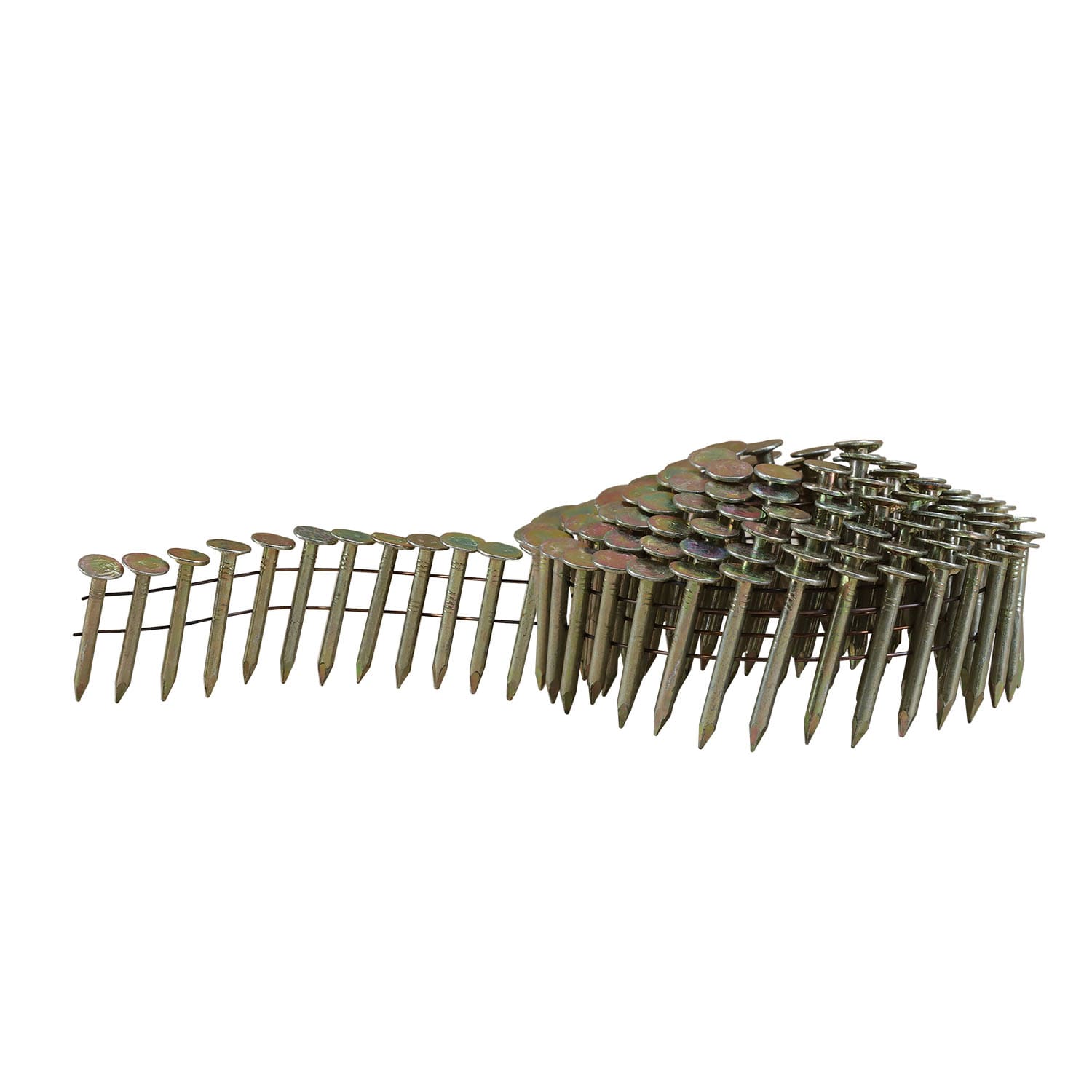 Clavos para techado en bobina galvanizada de 1-1/4 pulgadas con ángulo de 15 grados y vástago liso, 7200 unidades por caja - Modelo RN-125EG