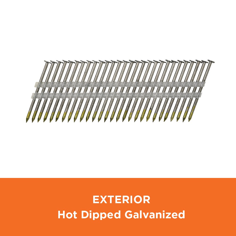 Clavos para Armazón Aro Anillado Galvanizados por Inmersión en Caliente, 21°, 2-3/8 pulgadas x 0.113 pulgadas (Paquete de 2000)