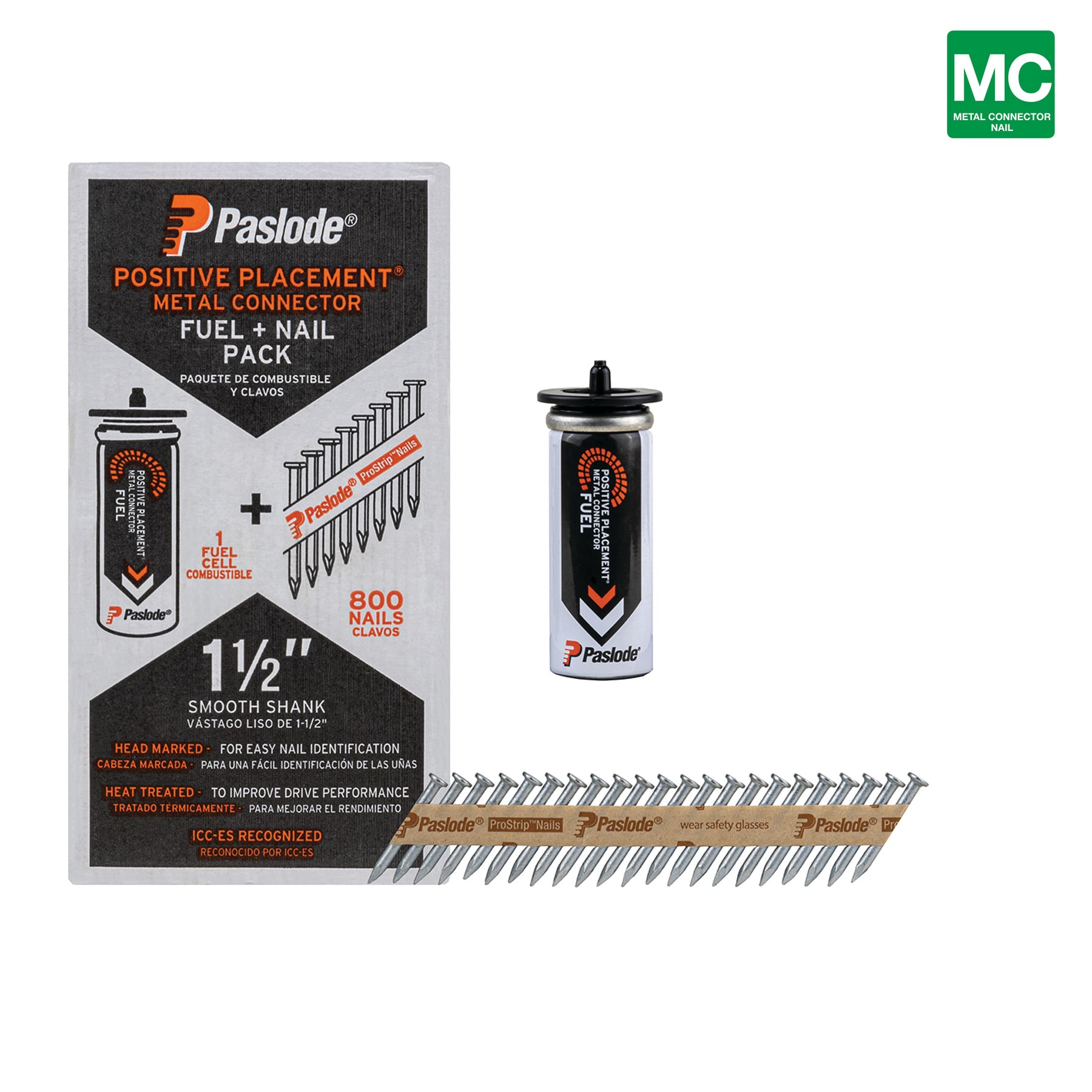 Clavos para soporte de vigas de 30 grados, brillantes y lisos, agrupados en caja de 800 - 1-1/2 pulgadas x 0.131 pulgadas (650921)
