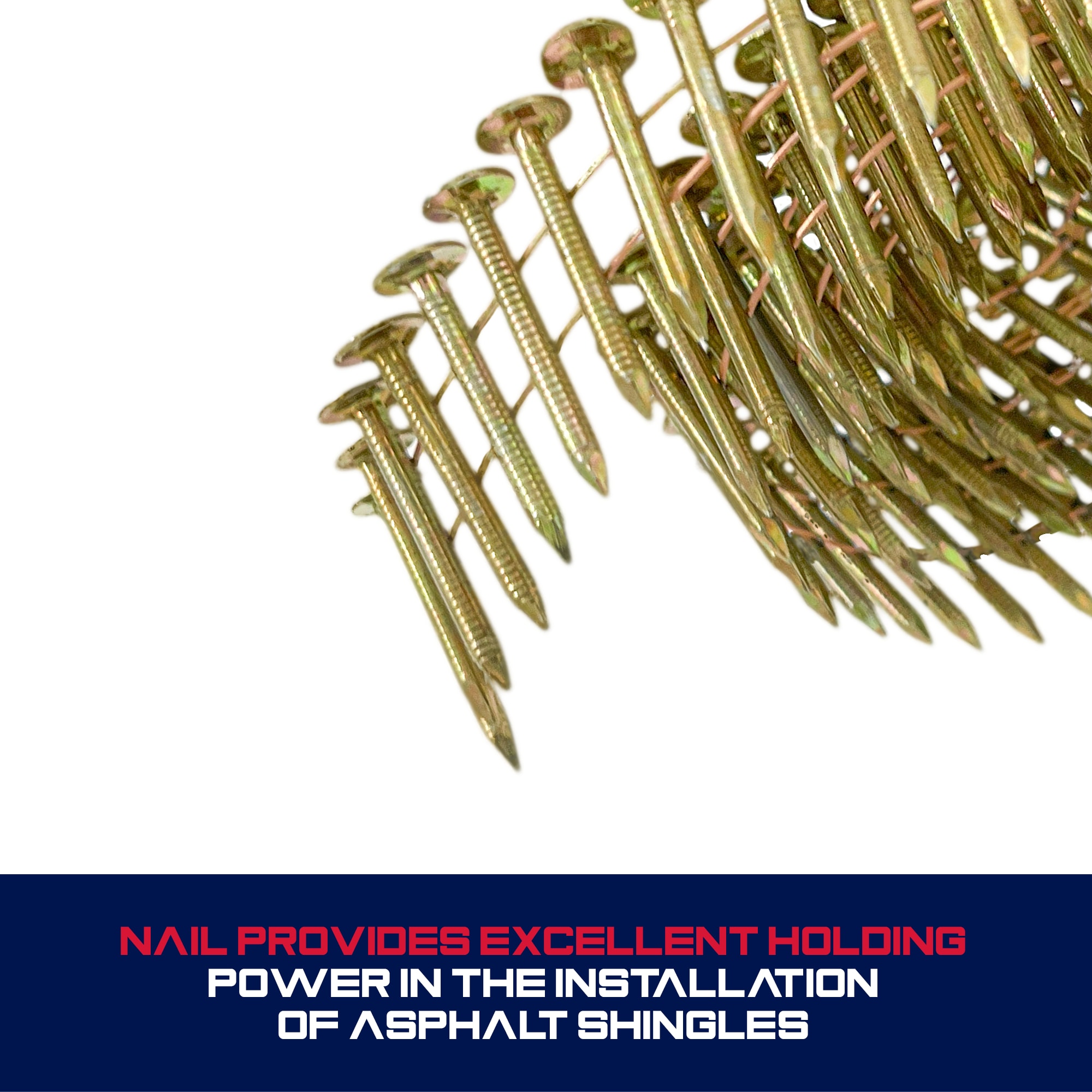 Clavos para techado electrogalvanizados en bobina de 15 grados ROOFING NATION de 1-1/4 pulgadas, 345600 por tarima