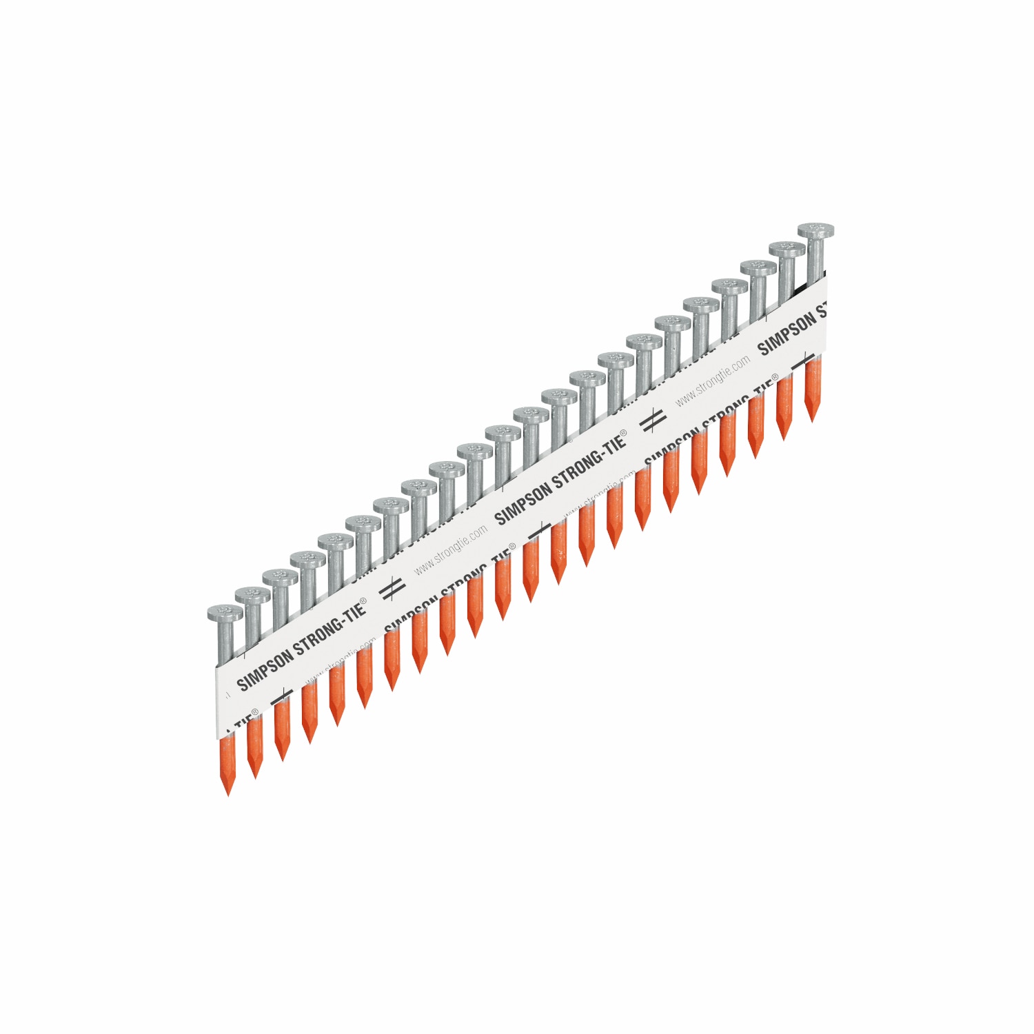 Clavos comunes galvanizados de 1-1/2 pulgadas, calibre 10, punta lisa, collated en papel, 500 por caja.