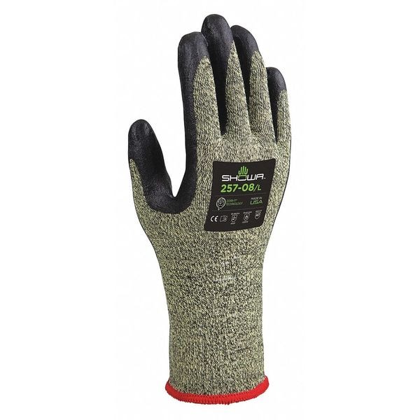 Guantes recubiertos resistentes a cortes Showa, Nivel de corte A7, 13 hilos, verdes, L - 257.
