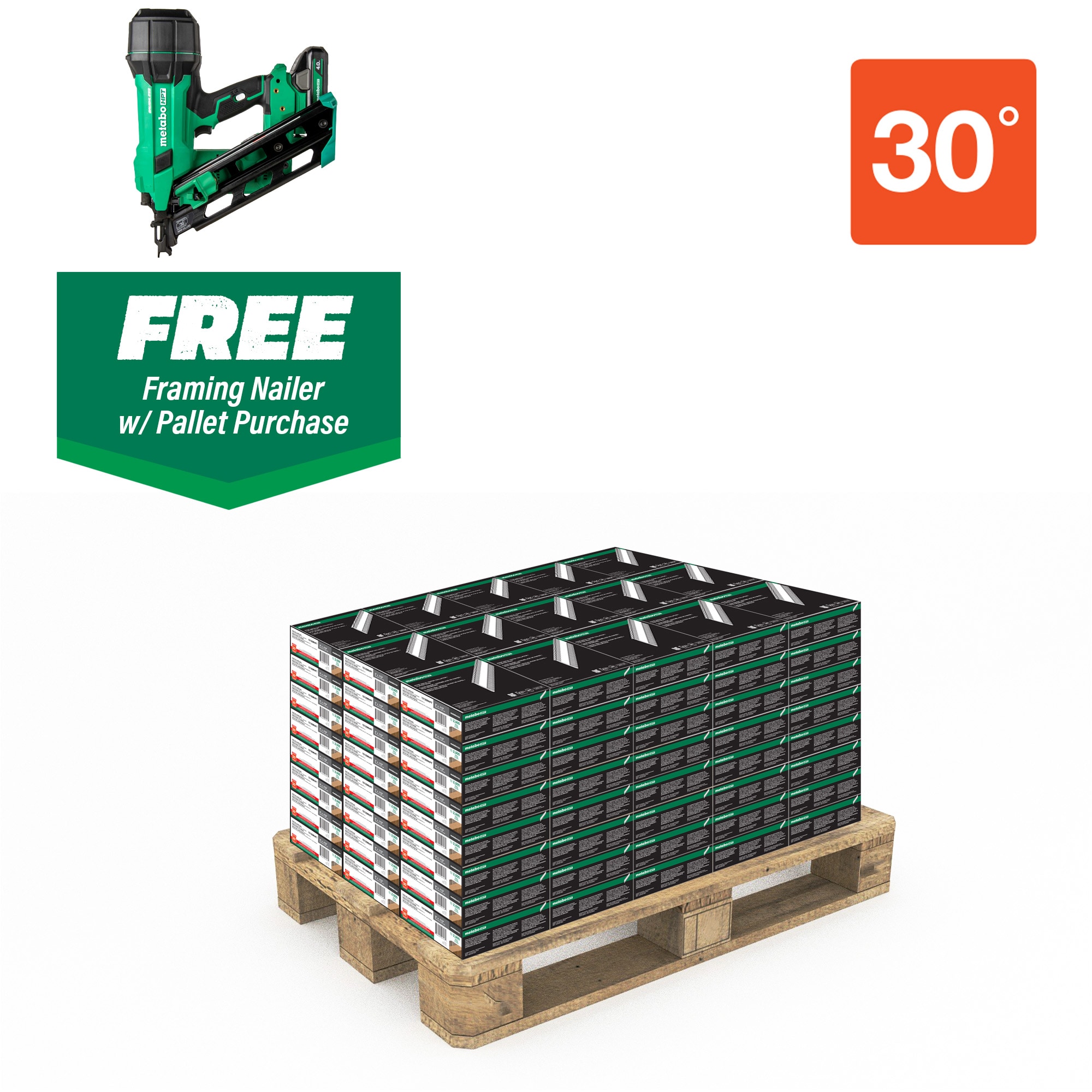 Clavos de armazón colados de 30 grados galvanizados en caliente, 2 pulgadas x 0.11 pulgadas (240,000 por palet)