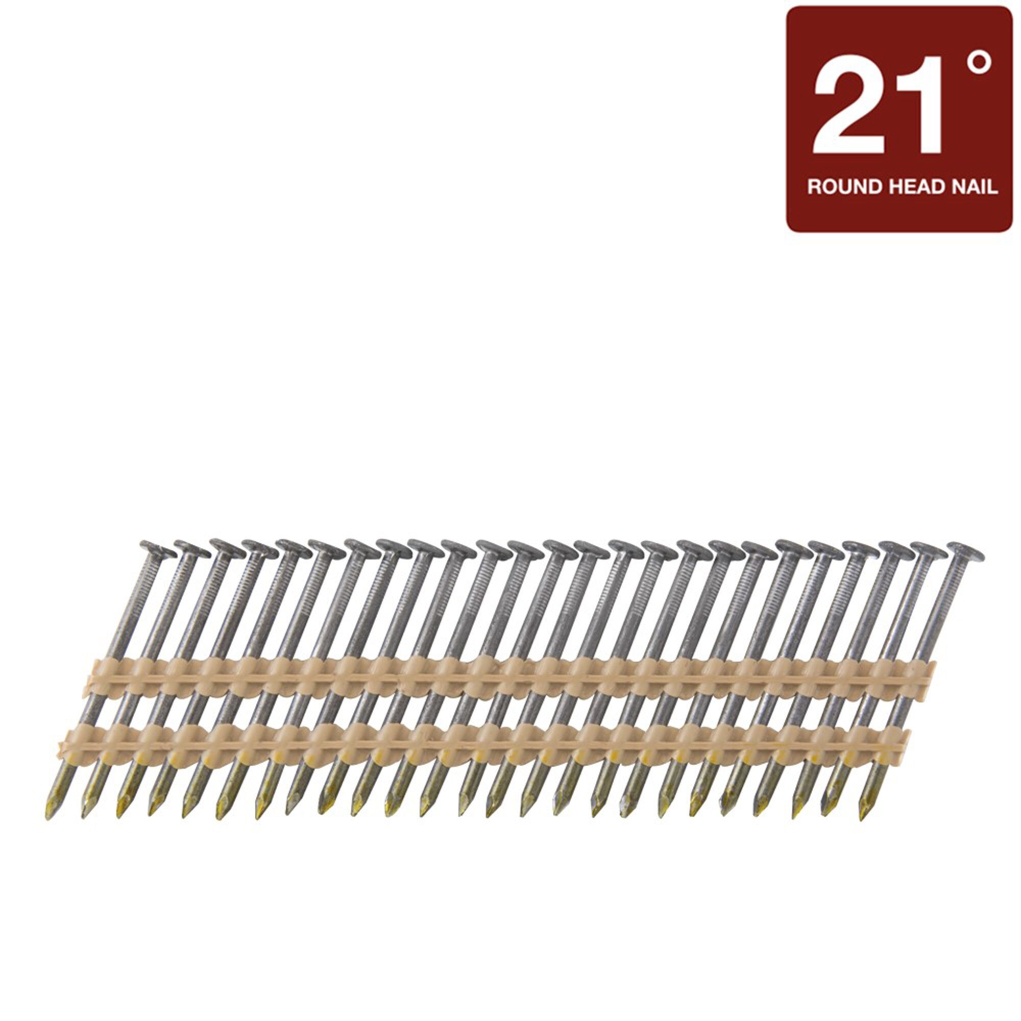 Clavos de armazón colados, brillantes de 21 grados, de 3 pulg. x 0.12 pulg. (192,000 por tarima)