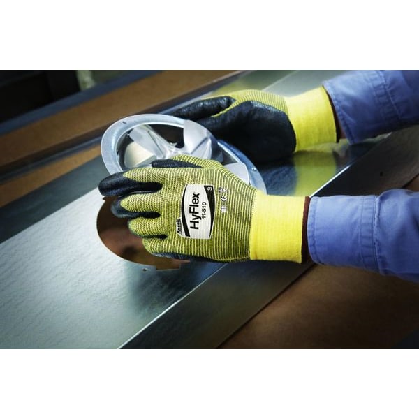 Guantes recubiertos resistentes al corte Ansell, Nivel de corte A2, 15 ga, negro, XL - 11-510