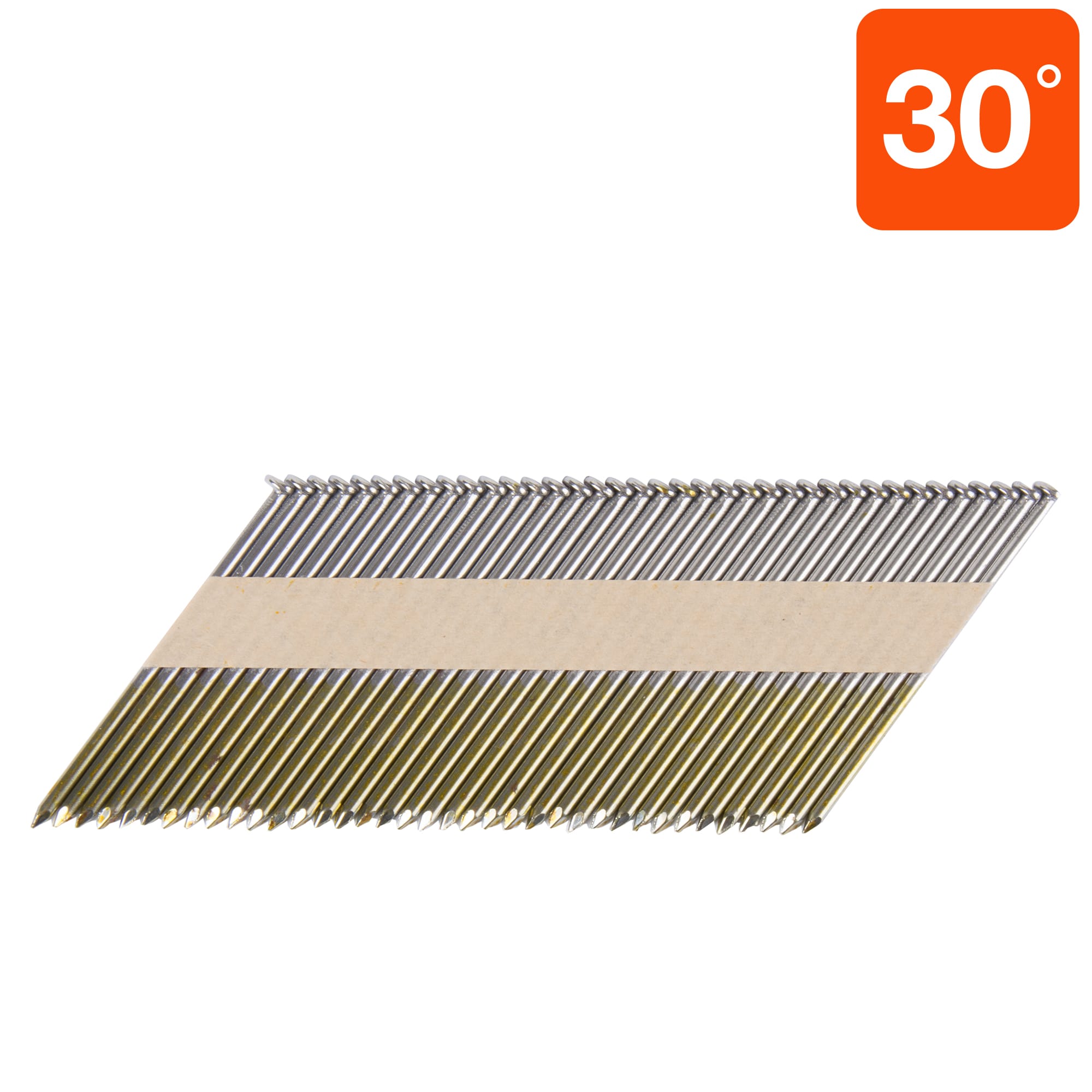 Clavos para estructuras colados con vástago liso brillante de 2-3/8 pulgadas x 0.11 pulgadas, ángulo de 30 grados (240000 por pallet) 15102NR1890DCAM