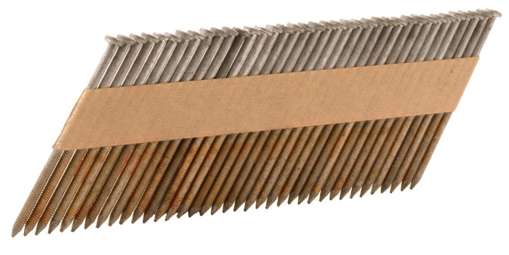 Clavos para armazón con anillo de zinc caliente de 30 grados, galvanizados por inmersión en caliente, de Metabo HPT 3 pulgadas x 0.12 pulgadas, en tiras (2500 por caja)