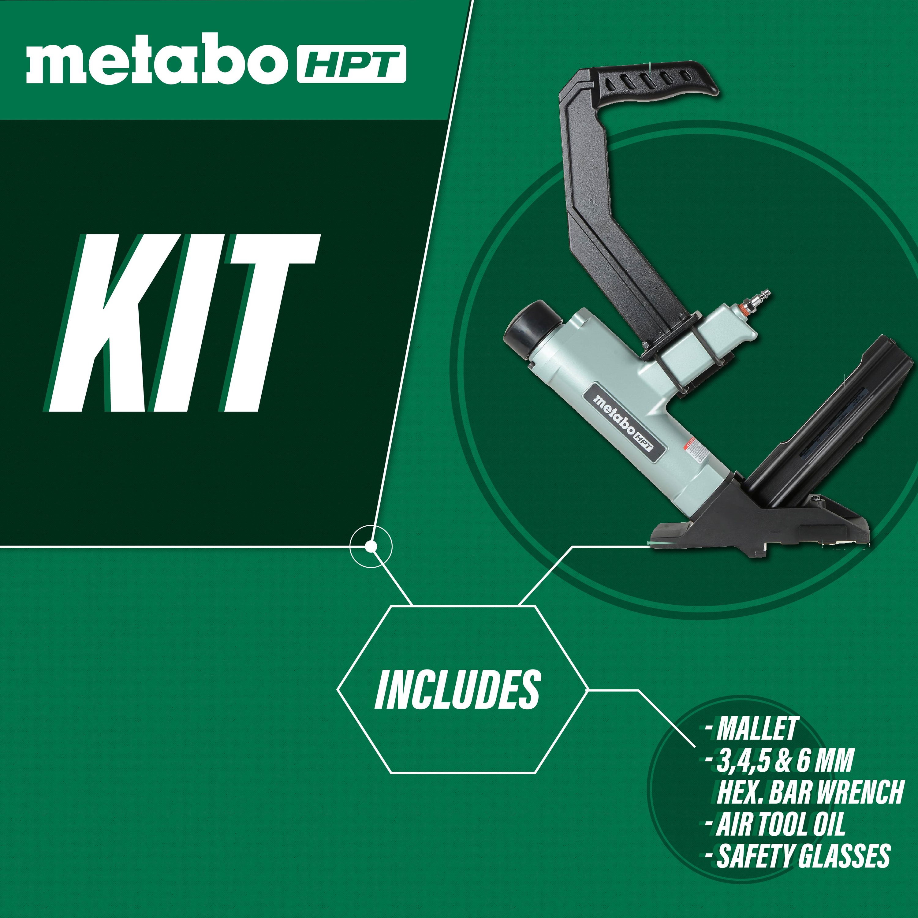 Clavadora neumática para suelos de corona media de calibre 15.5 de 1/2 pulgadas Metabo HPT N5010ABM