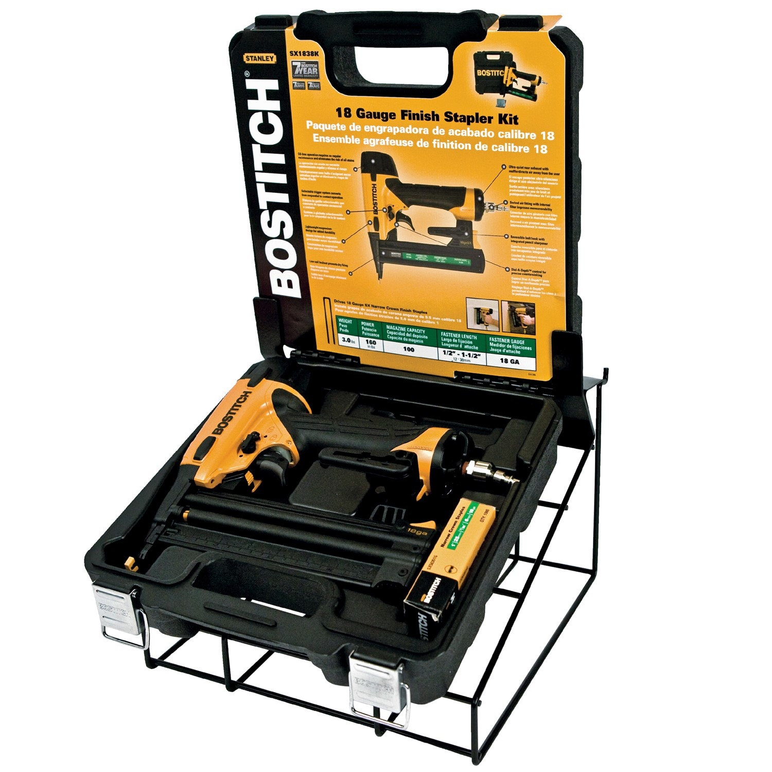 Clavadora neumática de corona estrecha Bostitch de 18 gauges 7/32 pulgadas SX1838K
