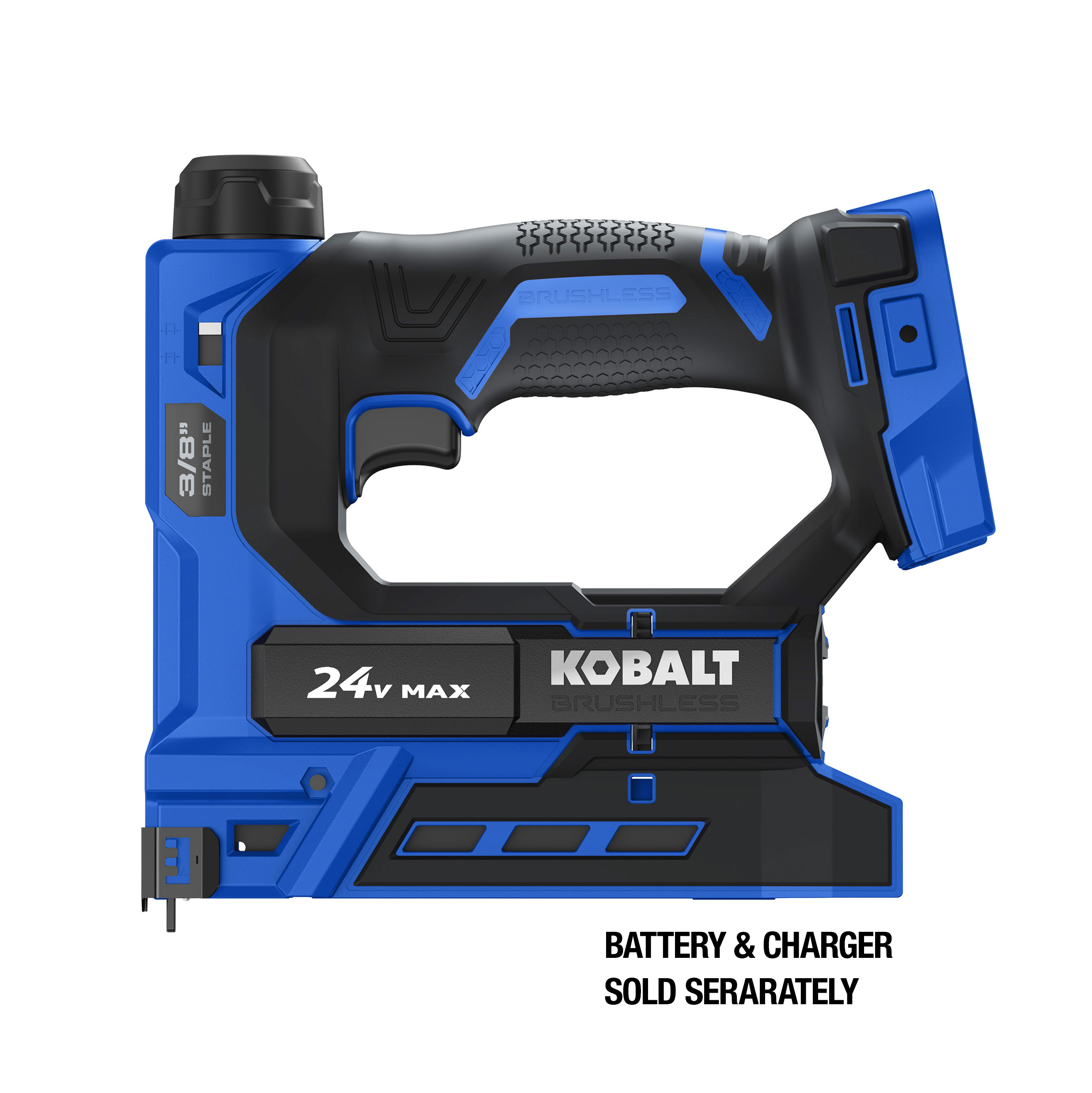 Grampadora de remate de corona mediana de calibre 20 Kobalt XTR (Batería y cargador no incluidos) KXST 124B-03.