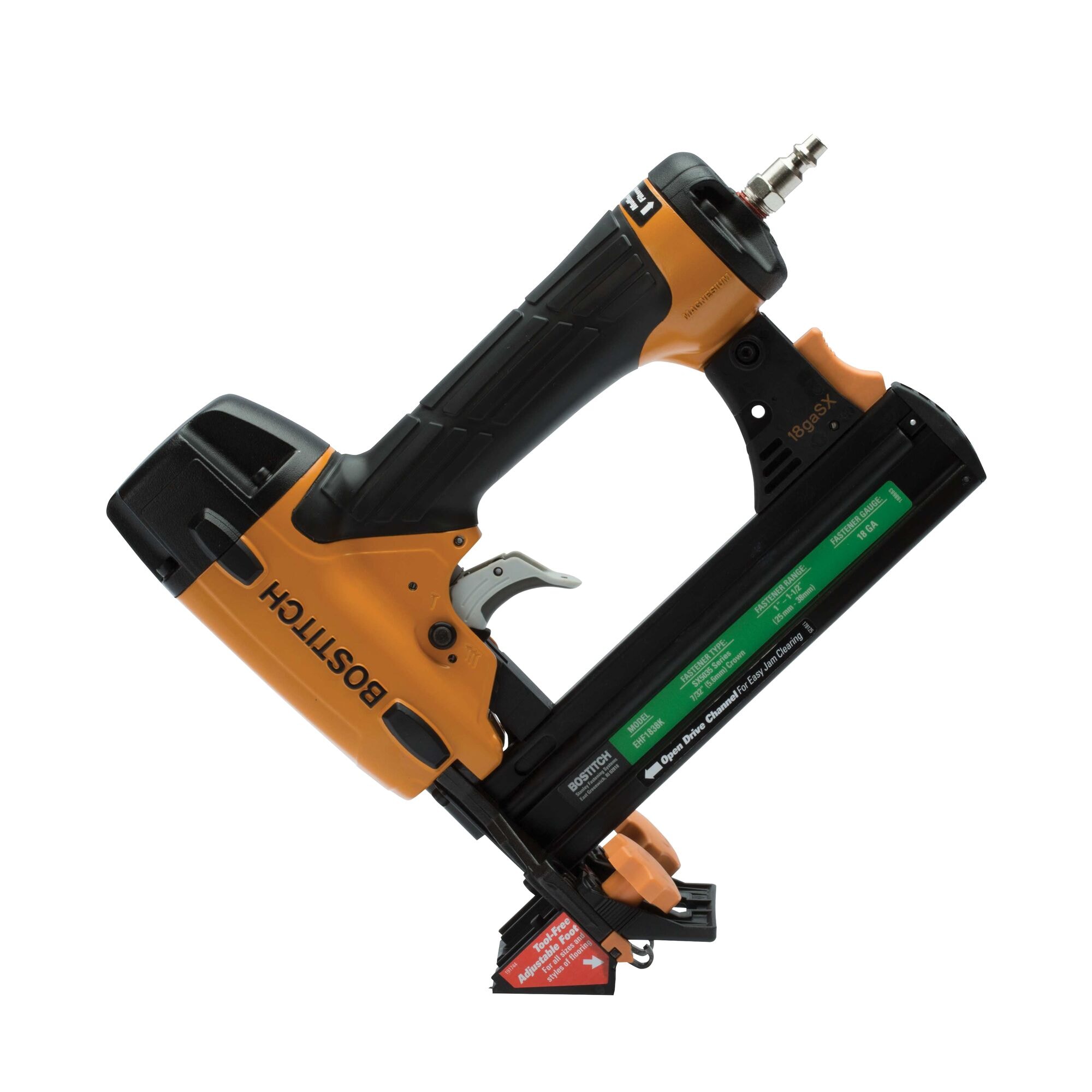 Clavadora de piso de corona estrecha de calibre 18 Bostitch EHF1838K de 1 pulgada