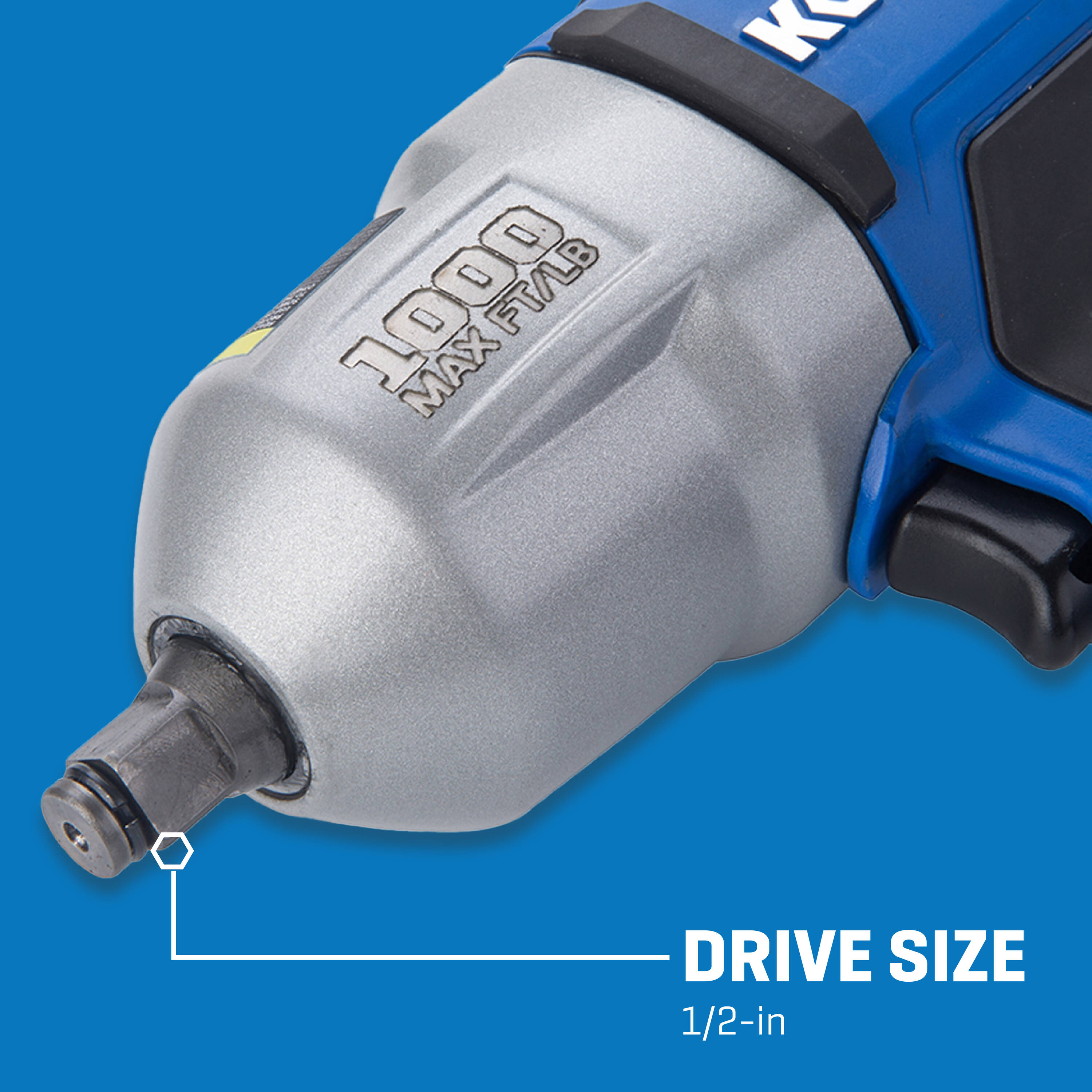 Llave de impacto de aire de 0.5 pulgadas con 1000 pies/libras Kobalt SGY-AIR236