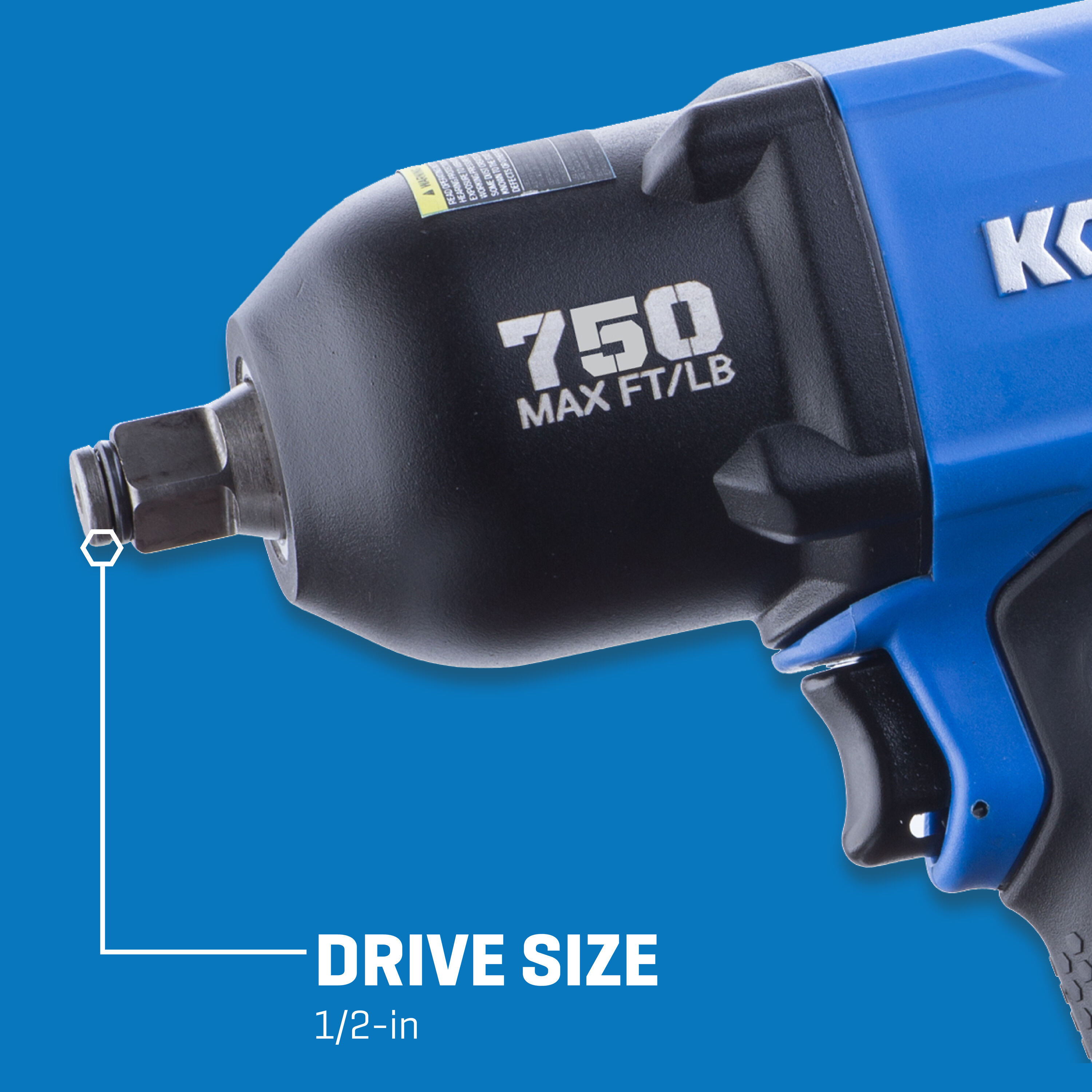 Llave de impacto de aire Kobalt de 0.5 pulgadas y 750 pies/libras (SGY-AIR228)