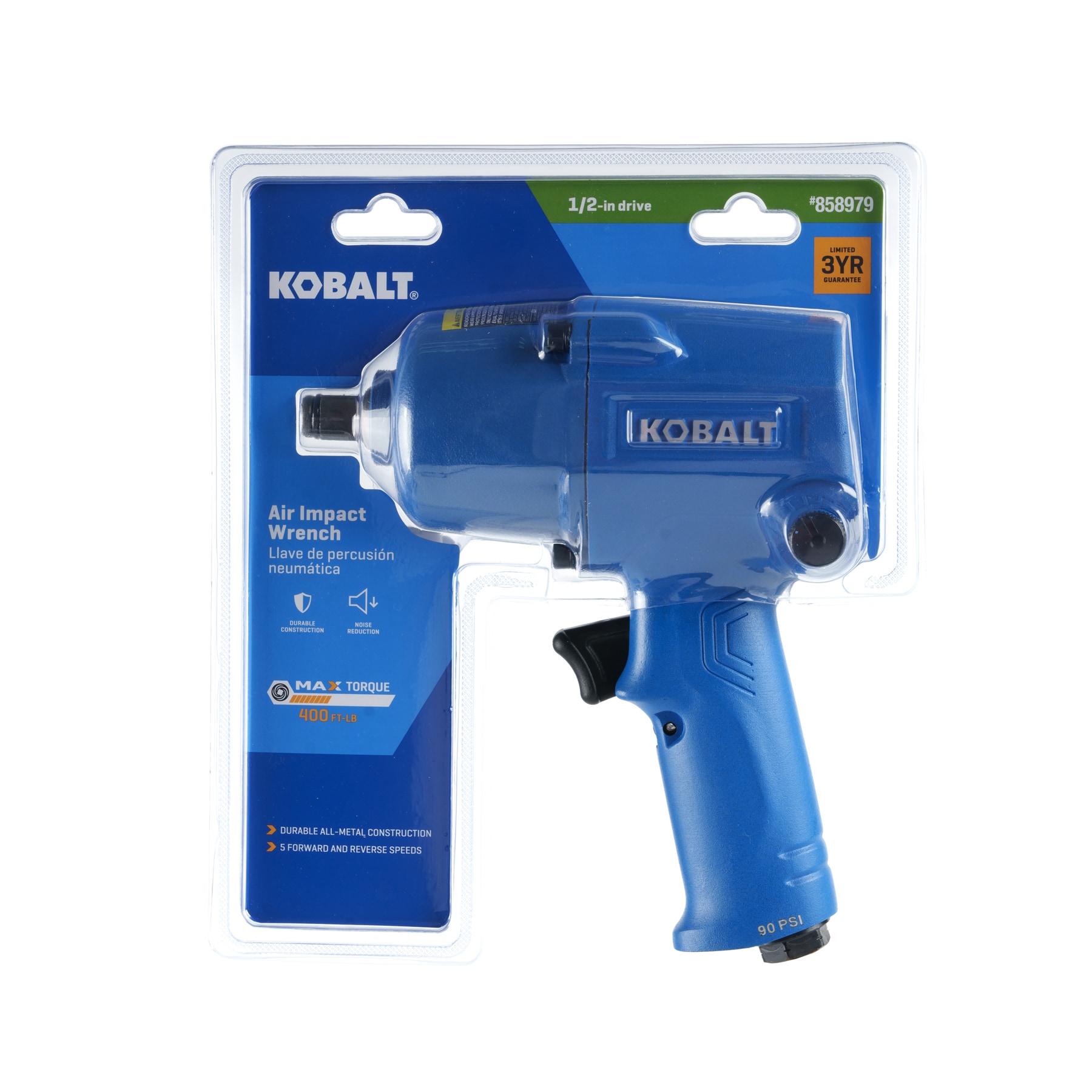 Llave de impacto de aire Kobalt de 0.5 pulgadas y 400 pies/libras