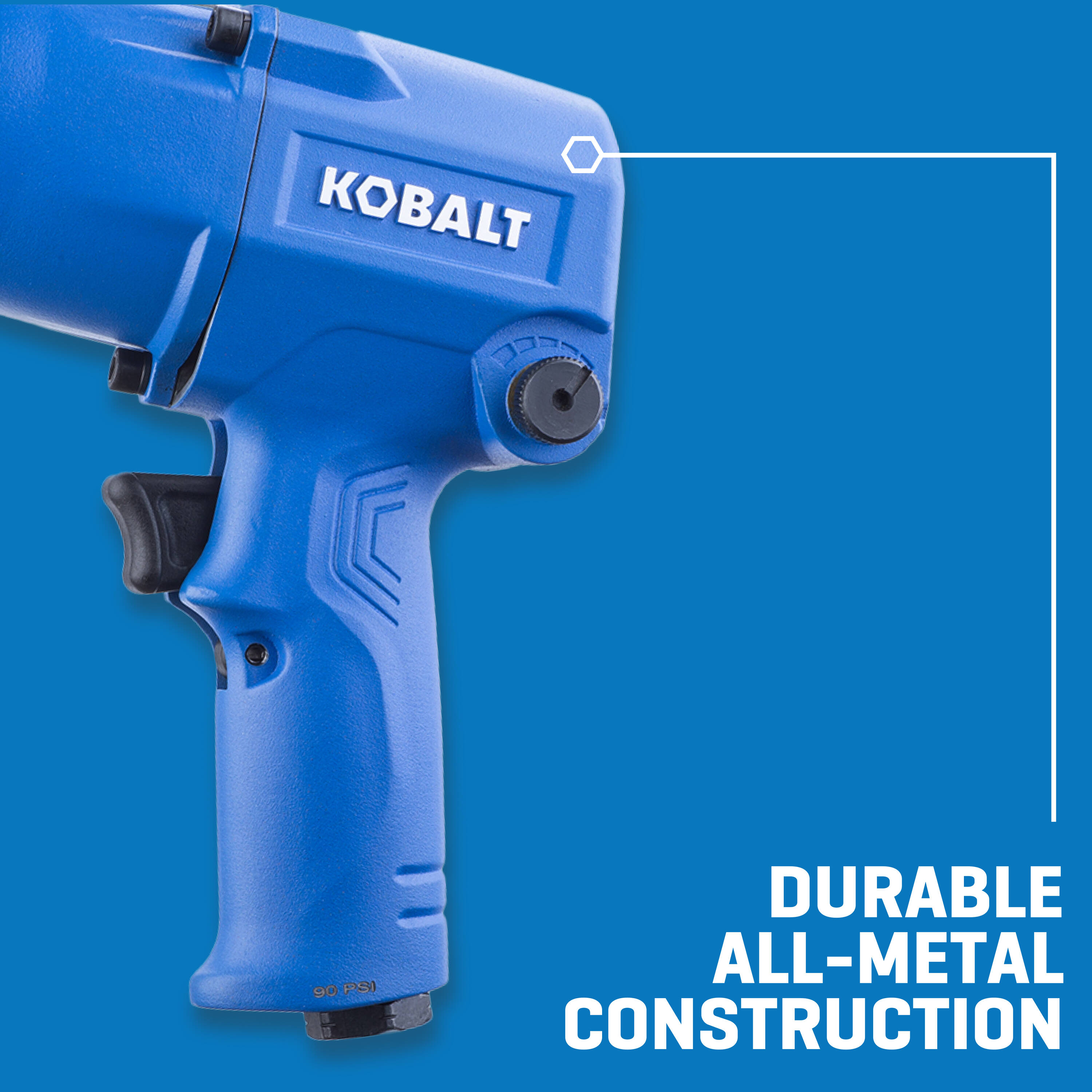 Llave de impacto de aire Kobalt de 0.5 pulgadas y 400 pies/libras