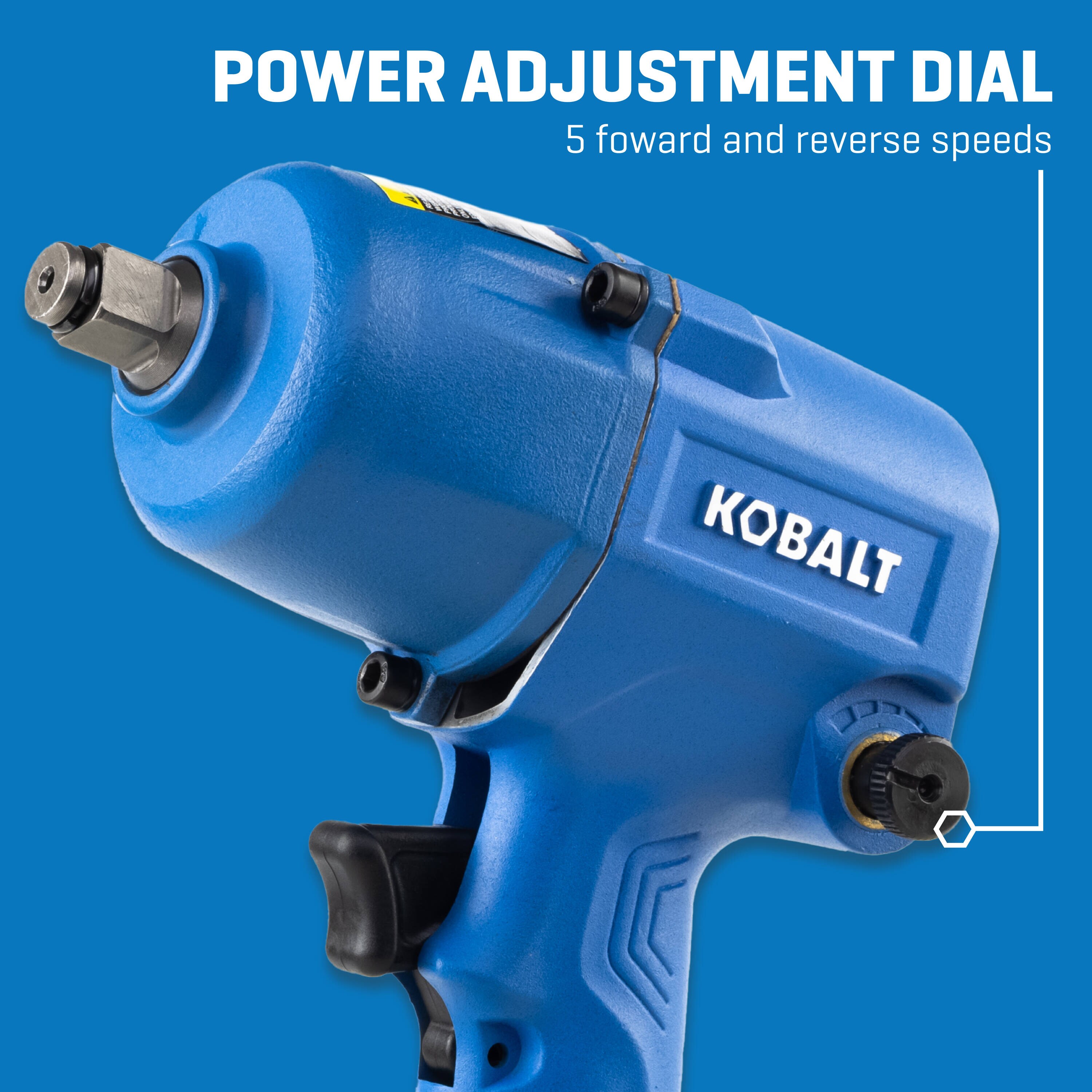 Llave de impacto de aire Kobalt de 0.5 pulgadas y 400 pies/libras