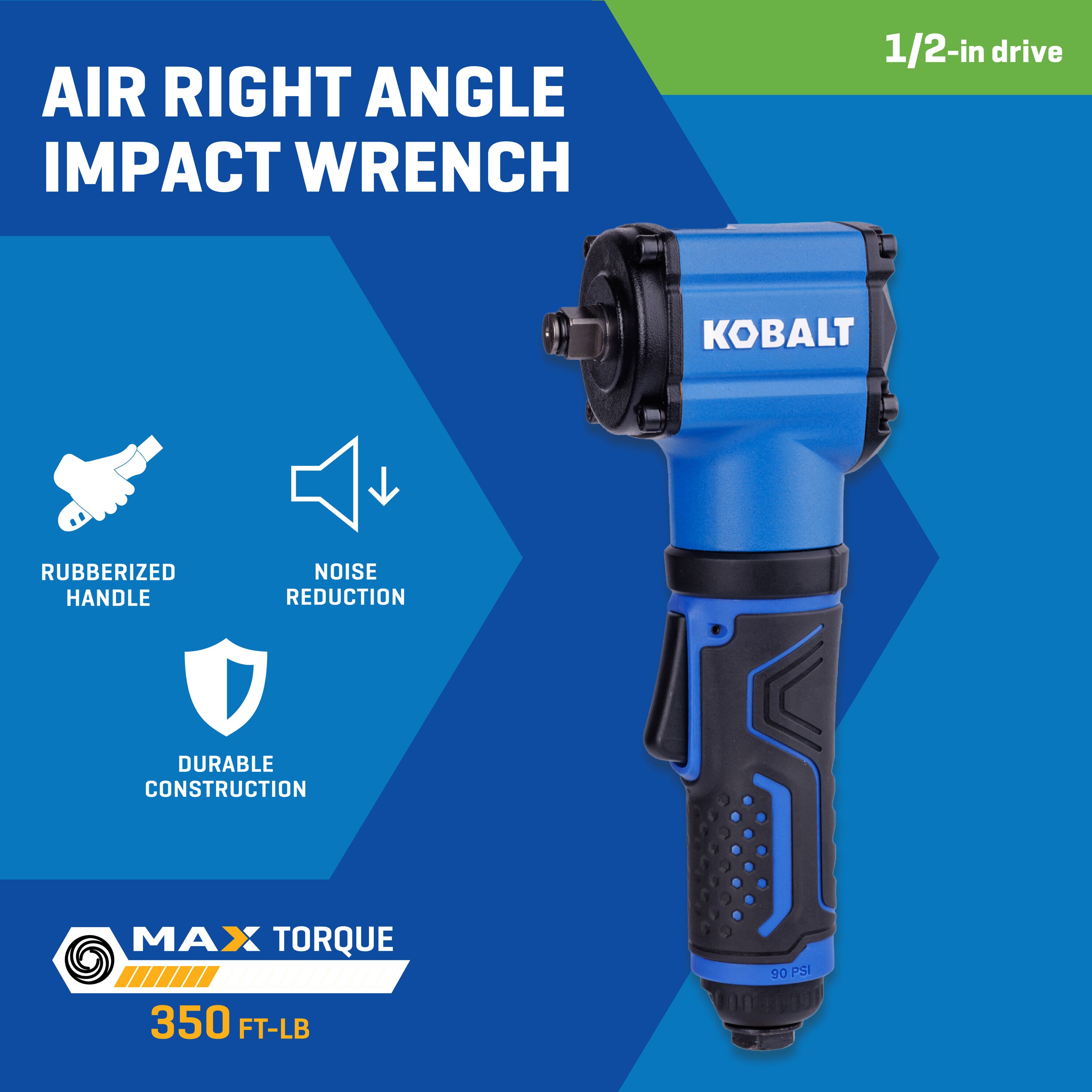 Llave de impacto de aire Kobalt de 0.5 pulgadas y 350 pies/libra SGY-AIR290