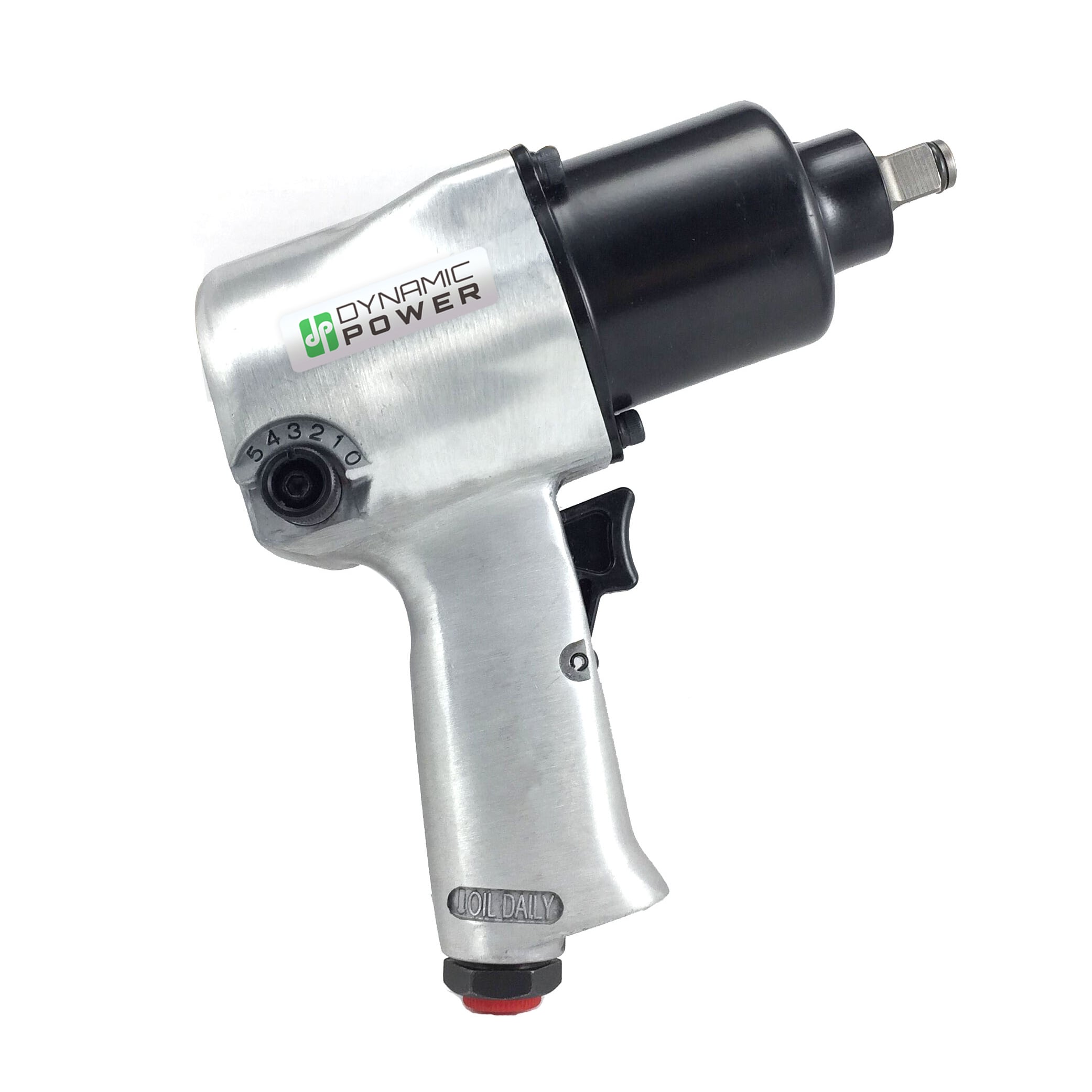 Llave de impacto de aire DYNAMIC POWER, 1/2 pulgada, dos martillos, peso ligero, 600 ft-lbs DP-312100