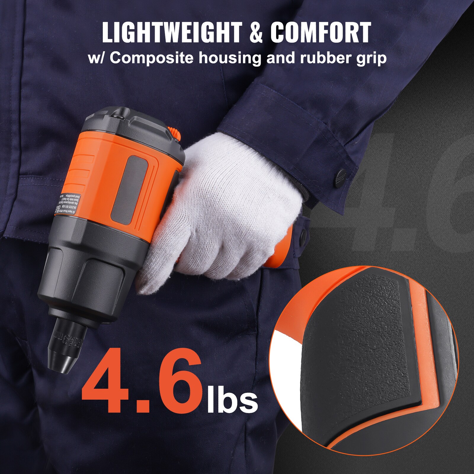 Llave de impacto neumática de 0.5 pulgadas con 1400 pies/libras de torque - VEVOR