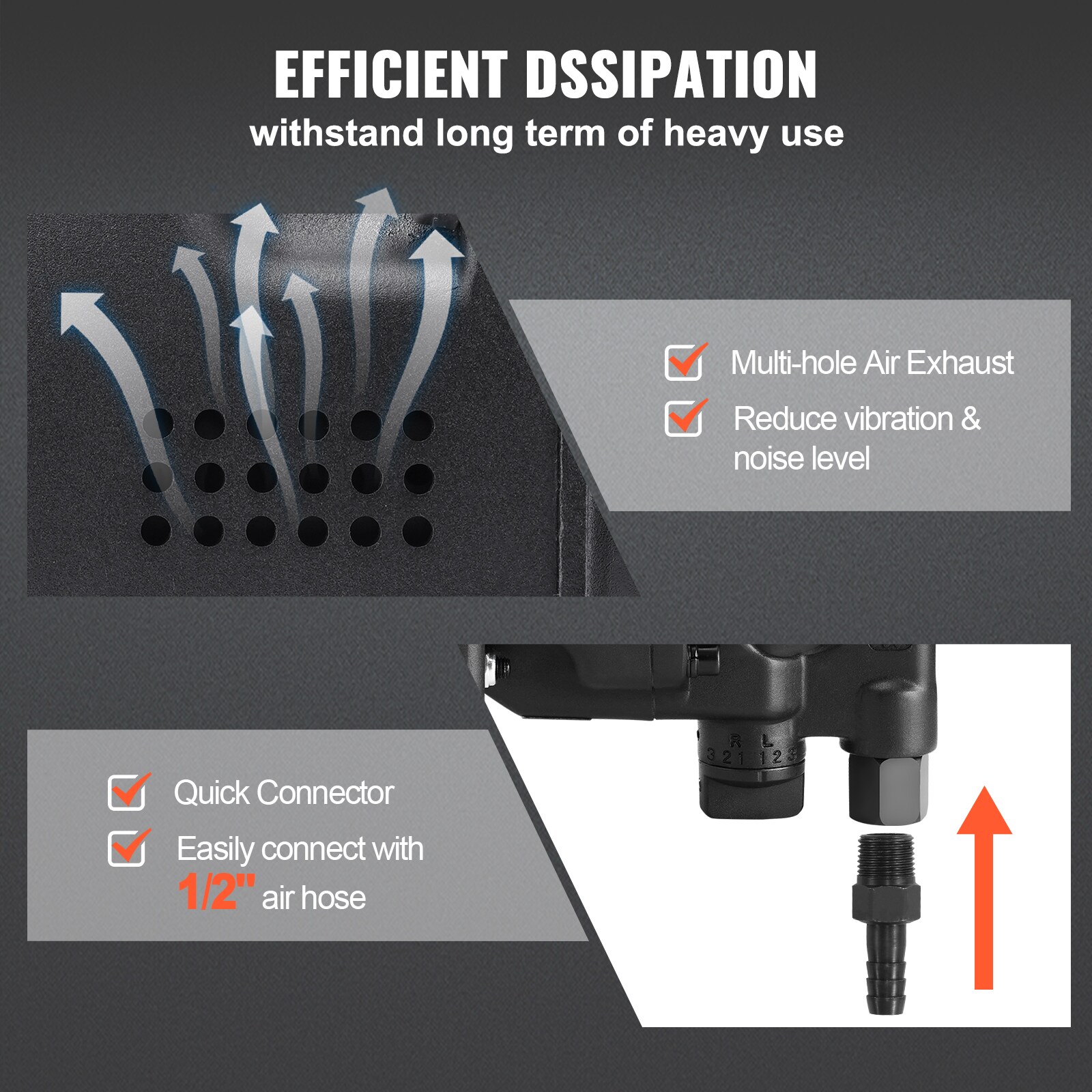 Llave de impacto de aire de 2730 libras-pie