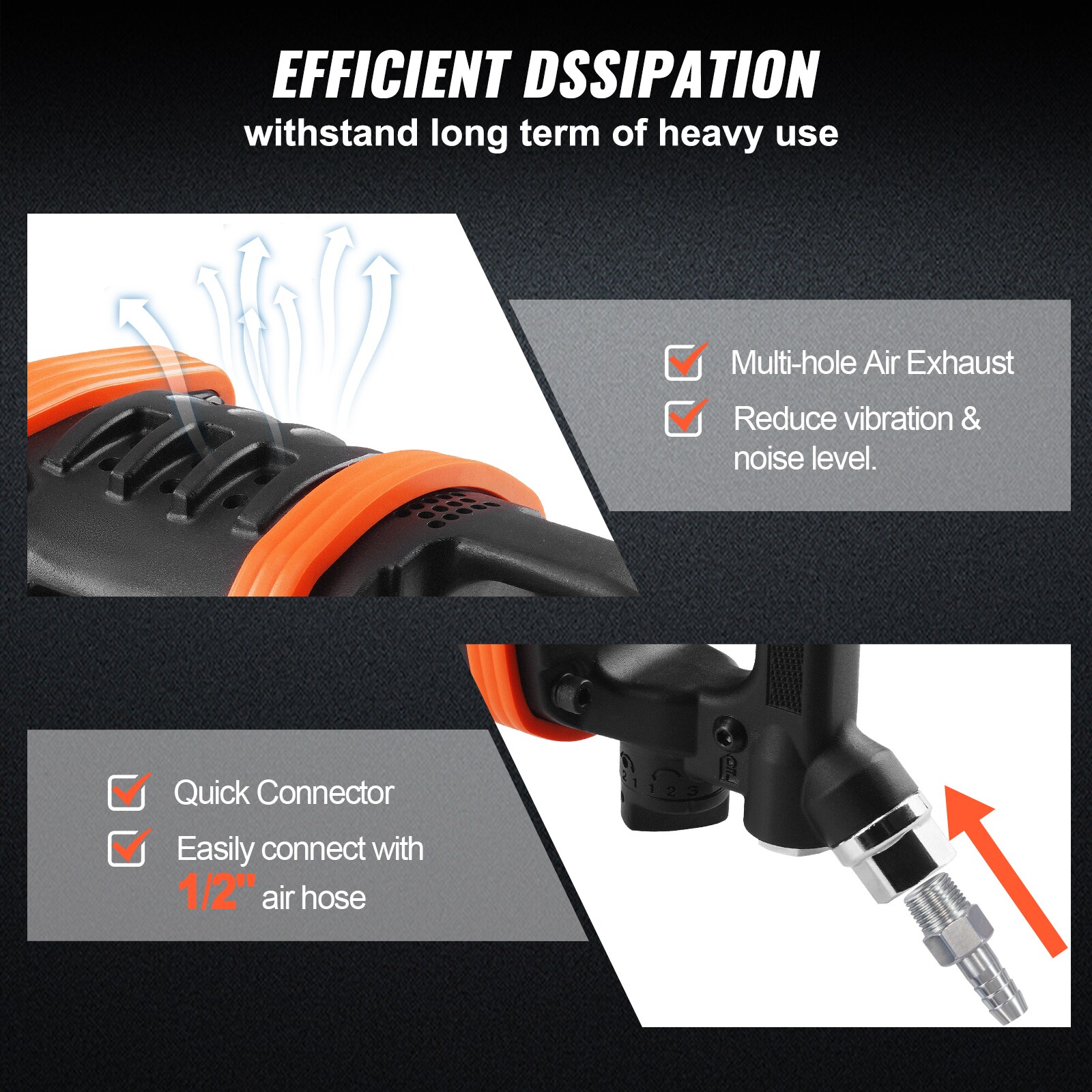 Llave de impacto de aire VEVOR de 5175 libras-pie