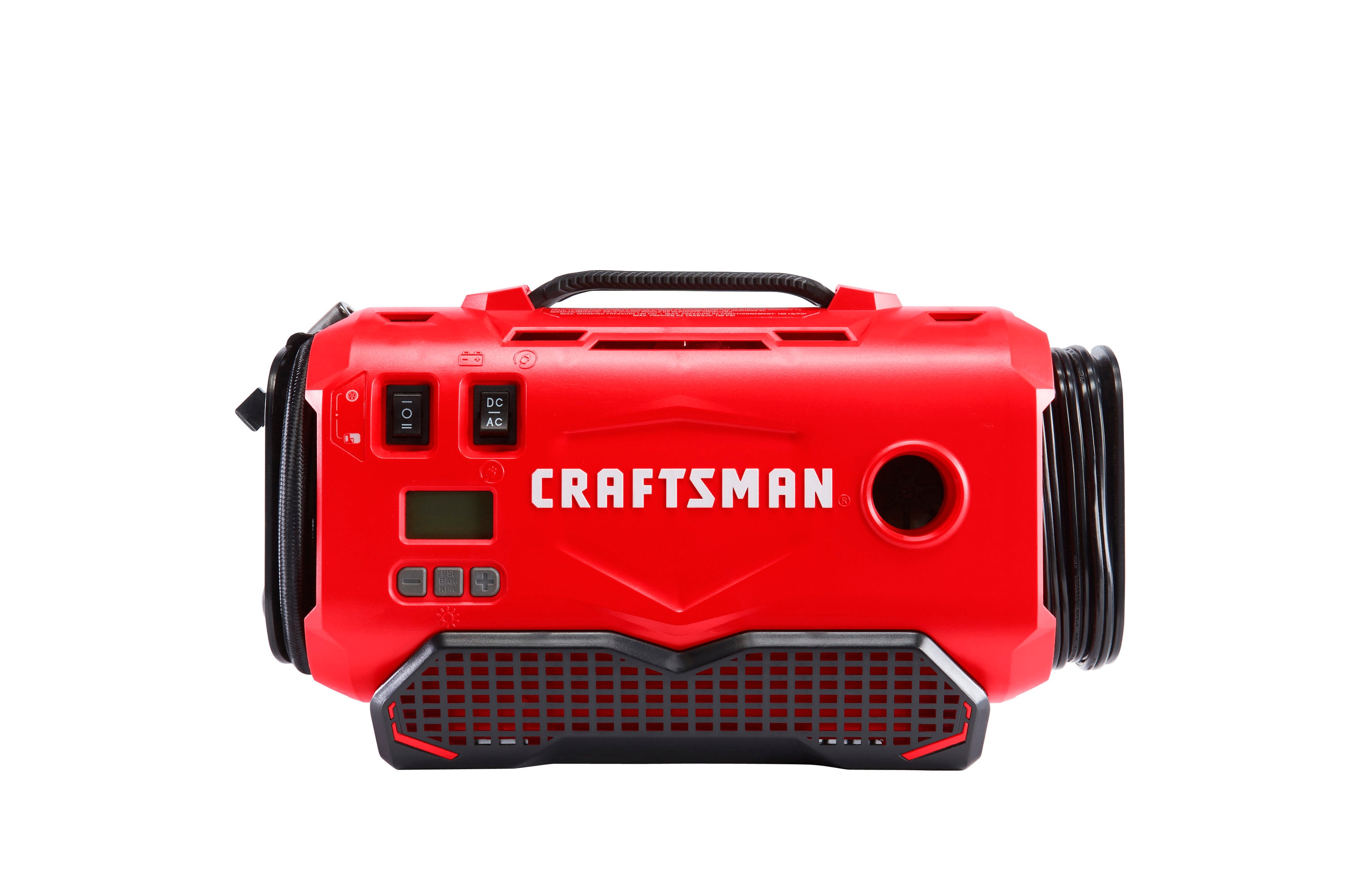 Inflador de aire de iones de litio de 20 voltios de CRAFTSMAN V20 (Fuente de energía: Batería/Carro/Eléctrica) CMCE520B.
