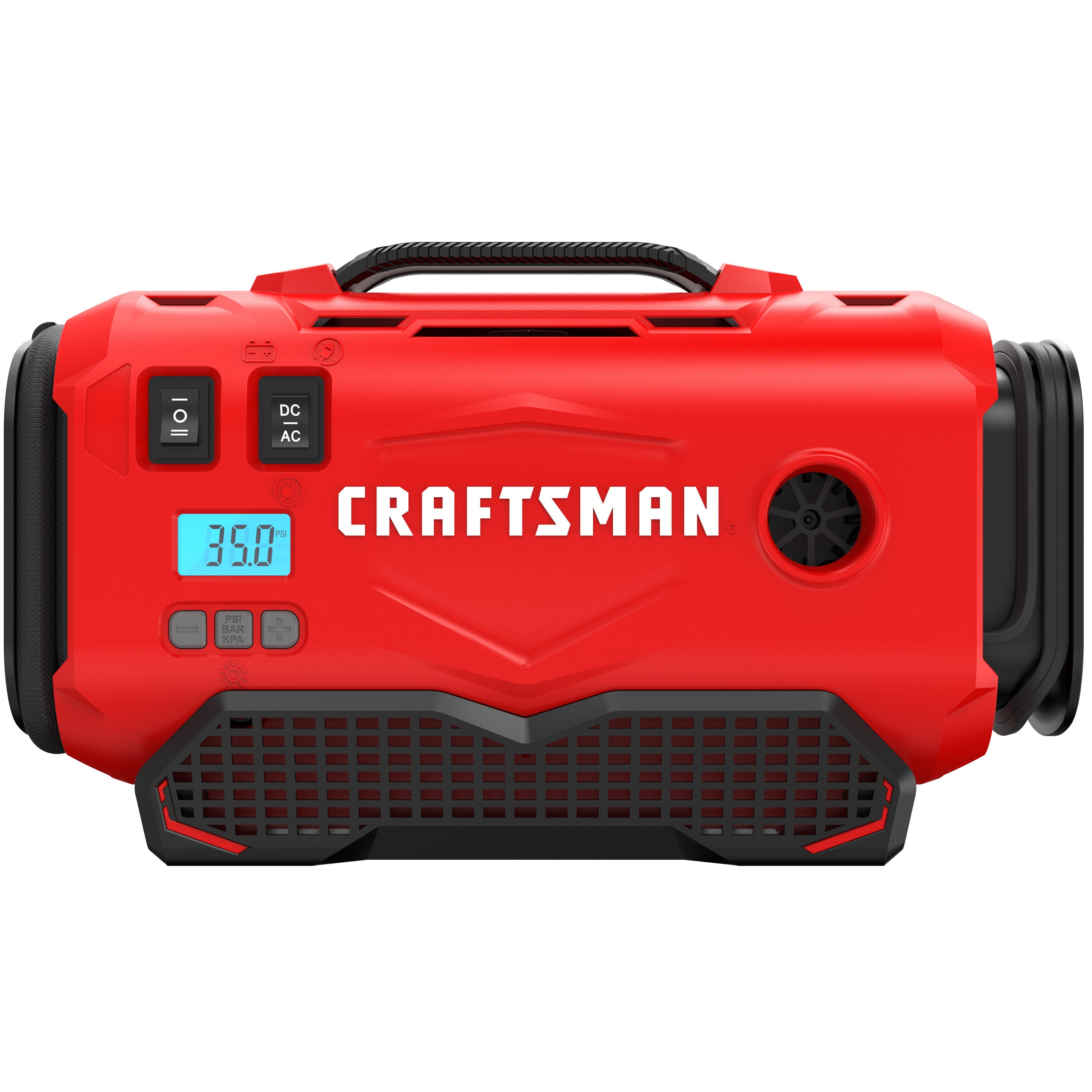 Inflador de aire de iones de litio de 20 voltios de CRAFTSMAN V20 (Fuente de energía: Batería/Carro/Eléctrica) CMCE520B.