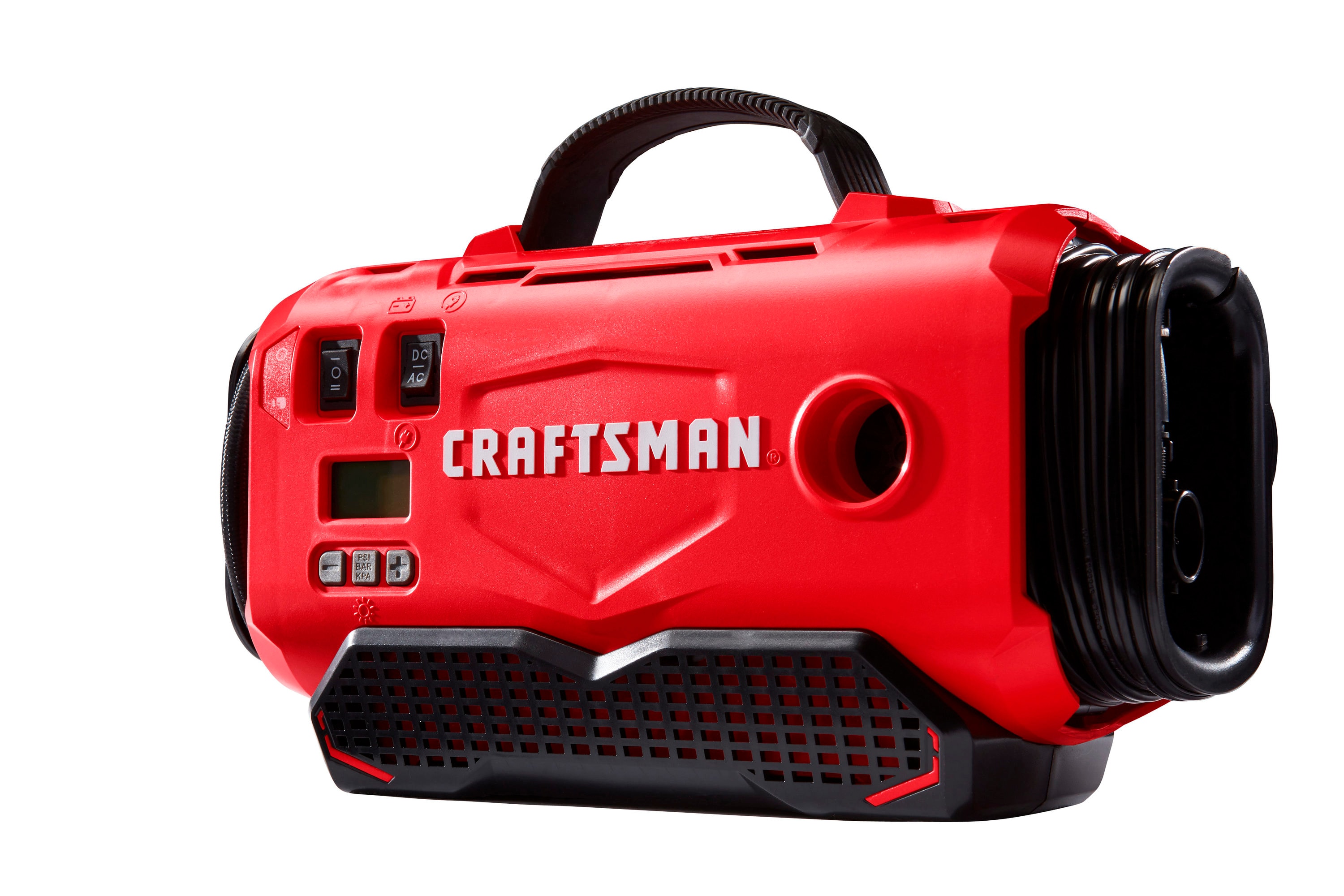Inflador de aire de iones de litio de 20 voltios de CRAFTSMAN V20 (Fuente de energía: Batería/Carro/Eléctrica) CMCE520B.