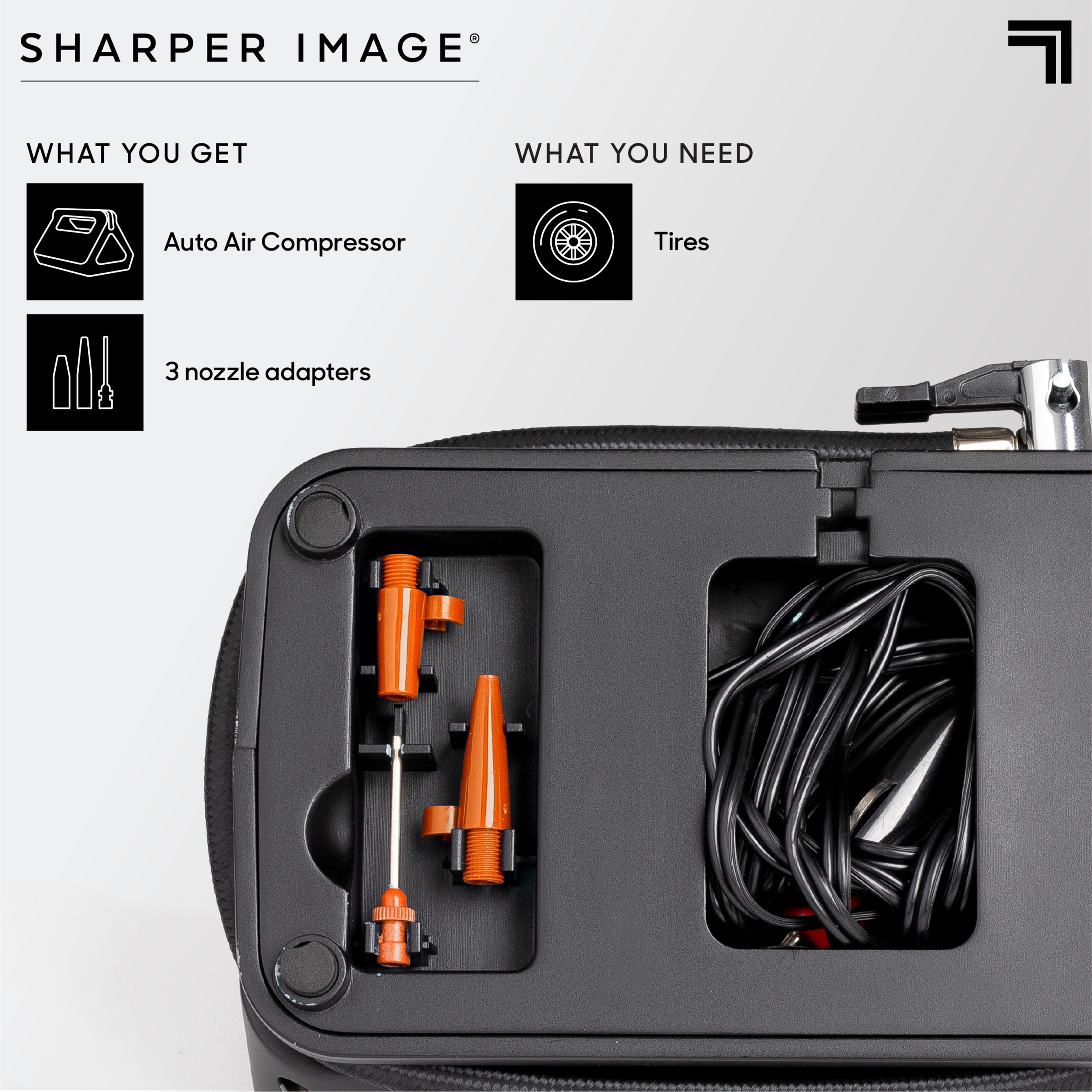 Inflador de aire portátil para auto de Sharper Image (Fuente de energía: Coche) 1012710