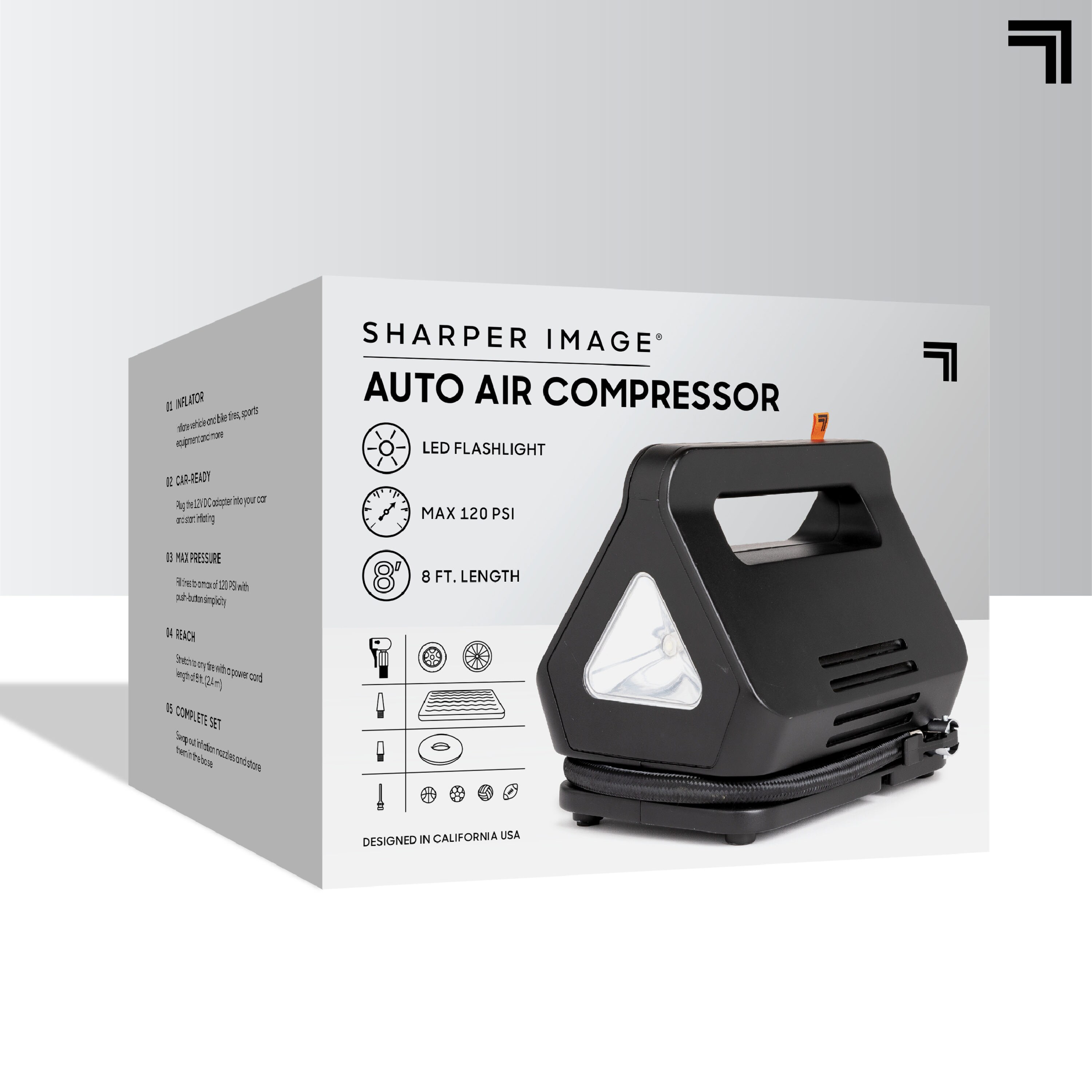 Inflador de aire portátil para auto de Sharper Image (Fuente de energía: Coche) 1012710