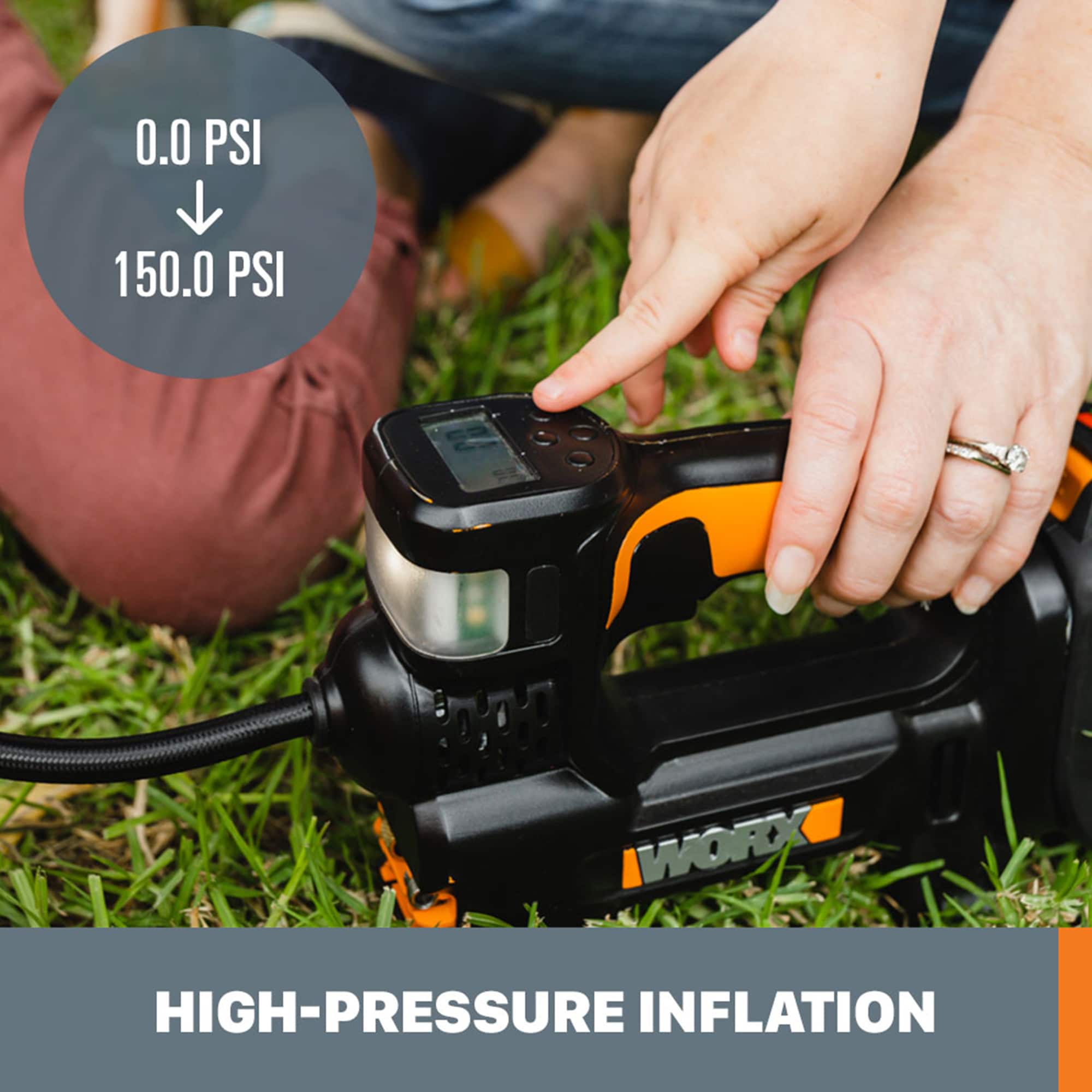 Inflador de aire de iones de litio de 20 voltios Power Share de WORX (Fuente de alimentación: Batería) WX092L.9