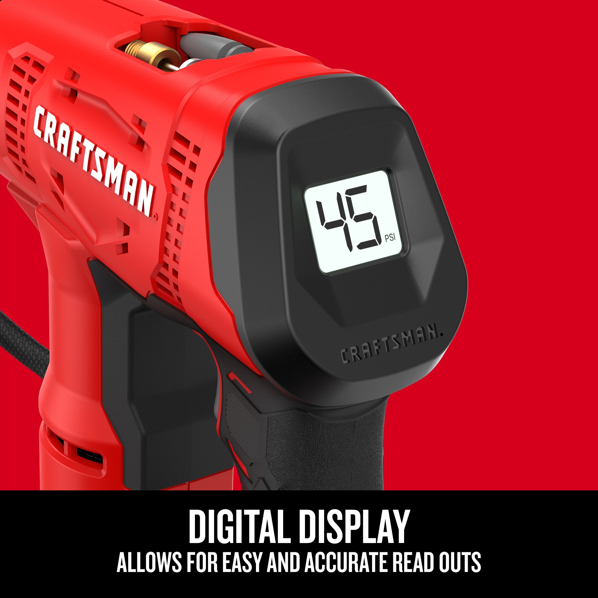 Inflador de aire de iones de litio de 20 voltios CRAFTSMAN V20 (Fuente de energía: Batería) CMCE521B