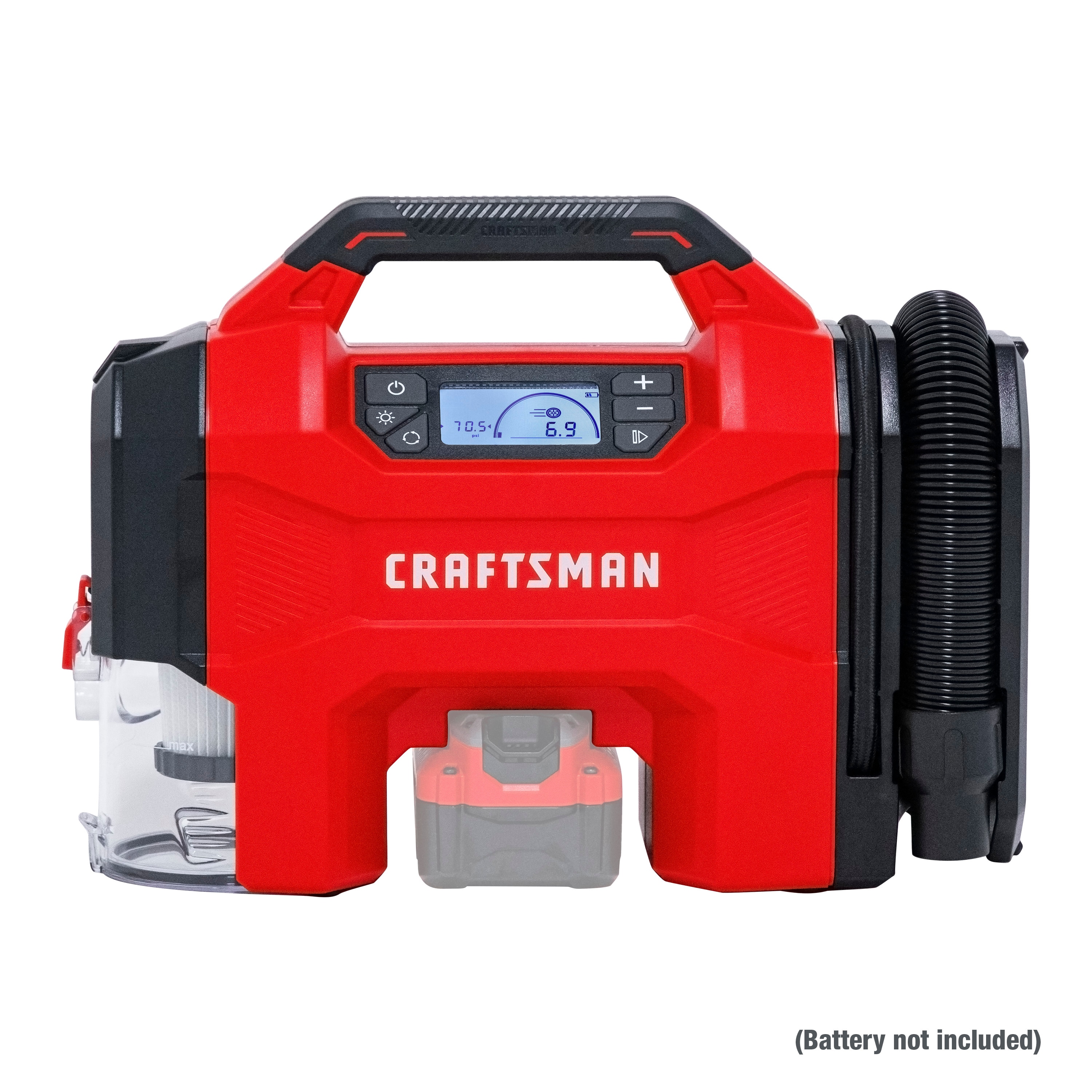 Inflador inalámbrico Craftsman de 20 voltios de ion de litio (Fuente de energía: Batería/Coche/Eléctrica)