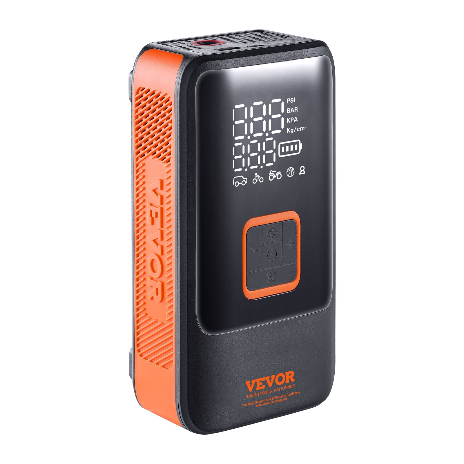 Inflador de llantas VEVOR, compresor de aire, 12000 mAh, inflador de aire de doble cilindro de 11.1 voltios (Fuente de energía: Batería) CDSLTCQJ3400VJOS6V9