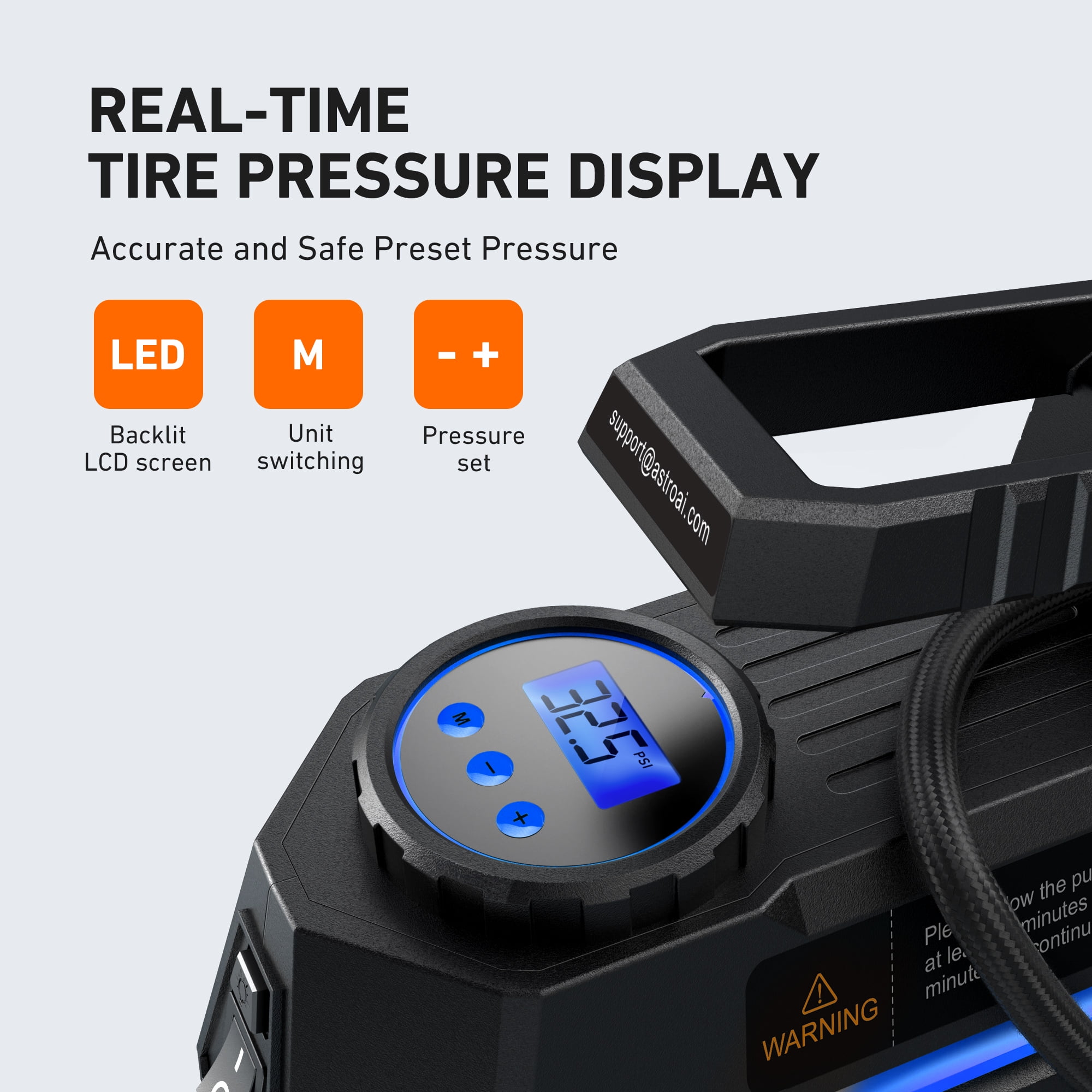 Inflador de aire AstroAI A220BL (Fuente de energía: Automóvil) ACAC230BU-W1P