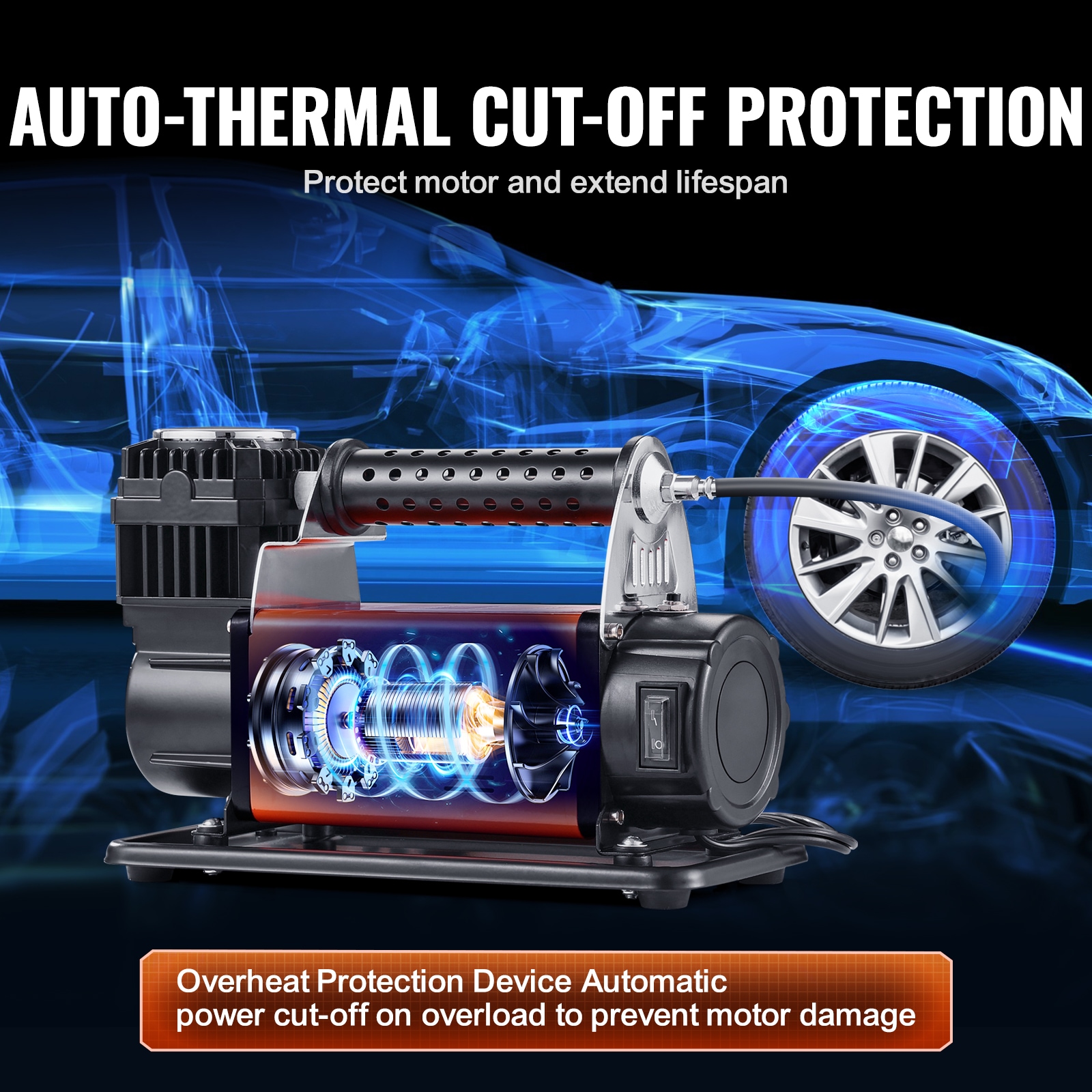 Inflador de llantas VEVOR 7.06CFM 150PSI (Fuente de energía: Eléctrica)