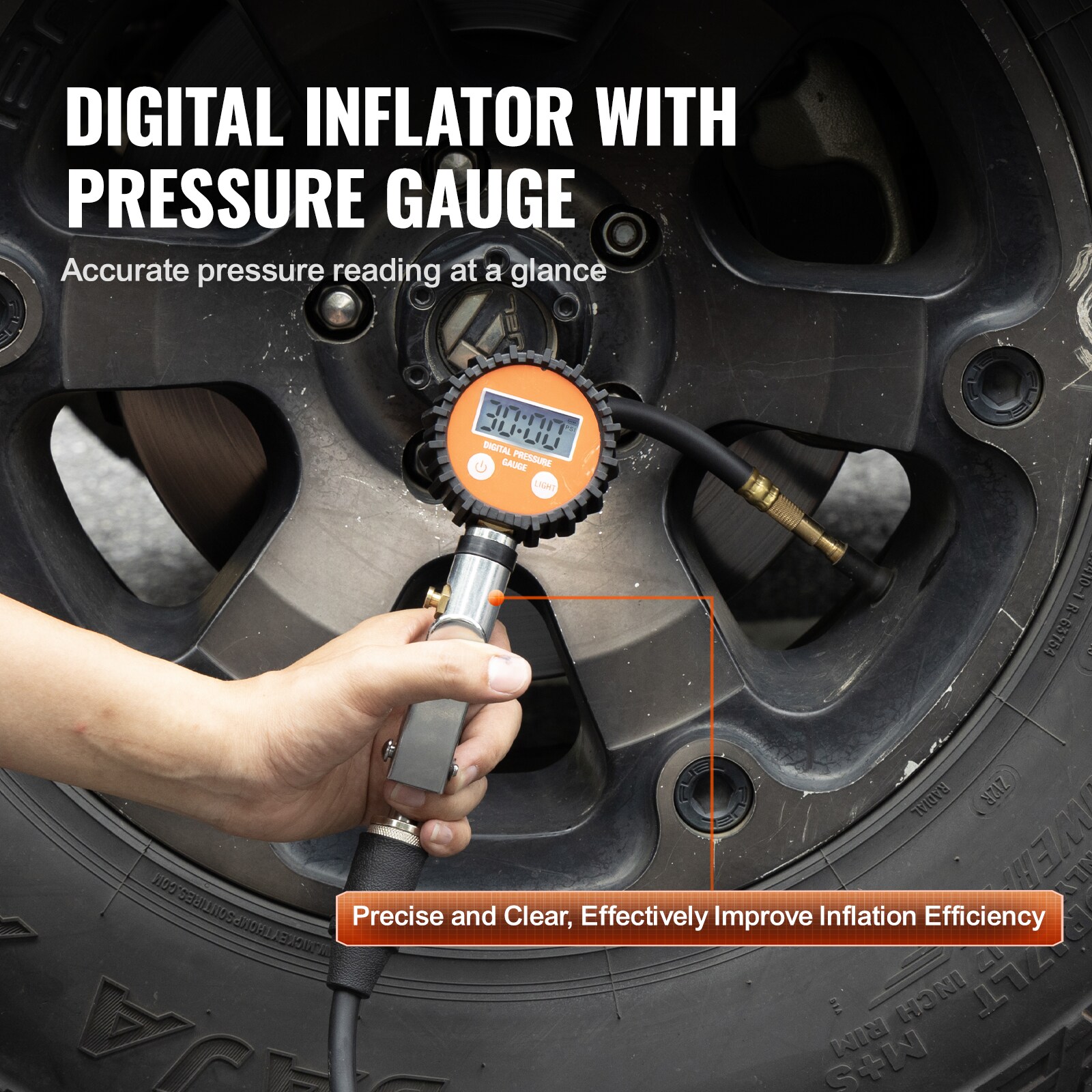 Inflador de Neumáticos 150PSI con tanque de aire de 6.35CFM (Fuente de energía: Eléctrica)