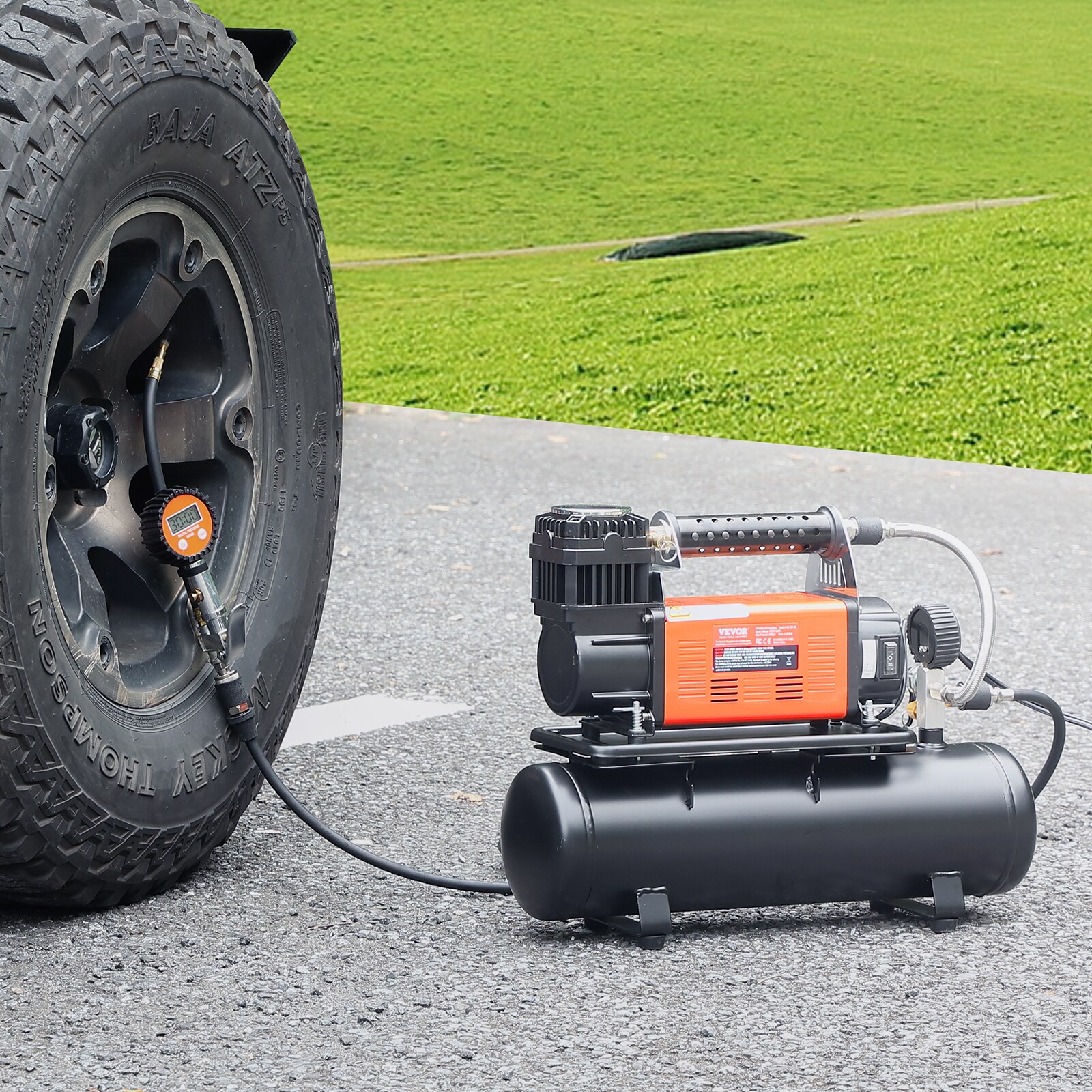 Inflador de Neumáticos 150PSI con tanque de aire de 6.35CFM (Fuente de energía: Eléctrica)