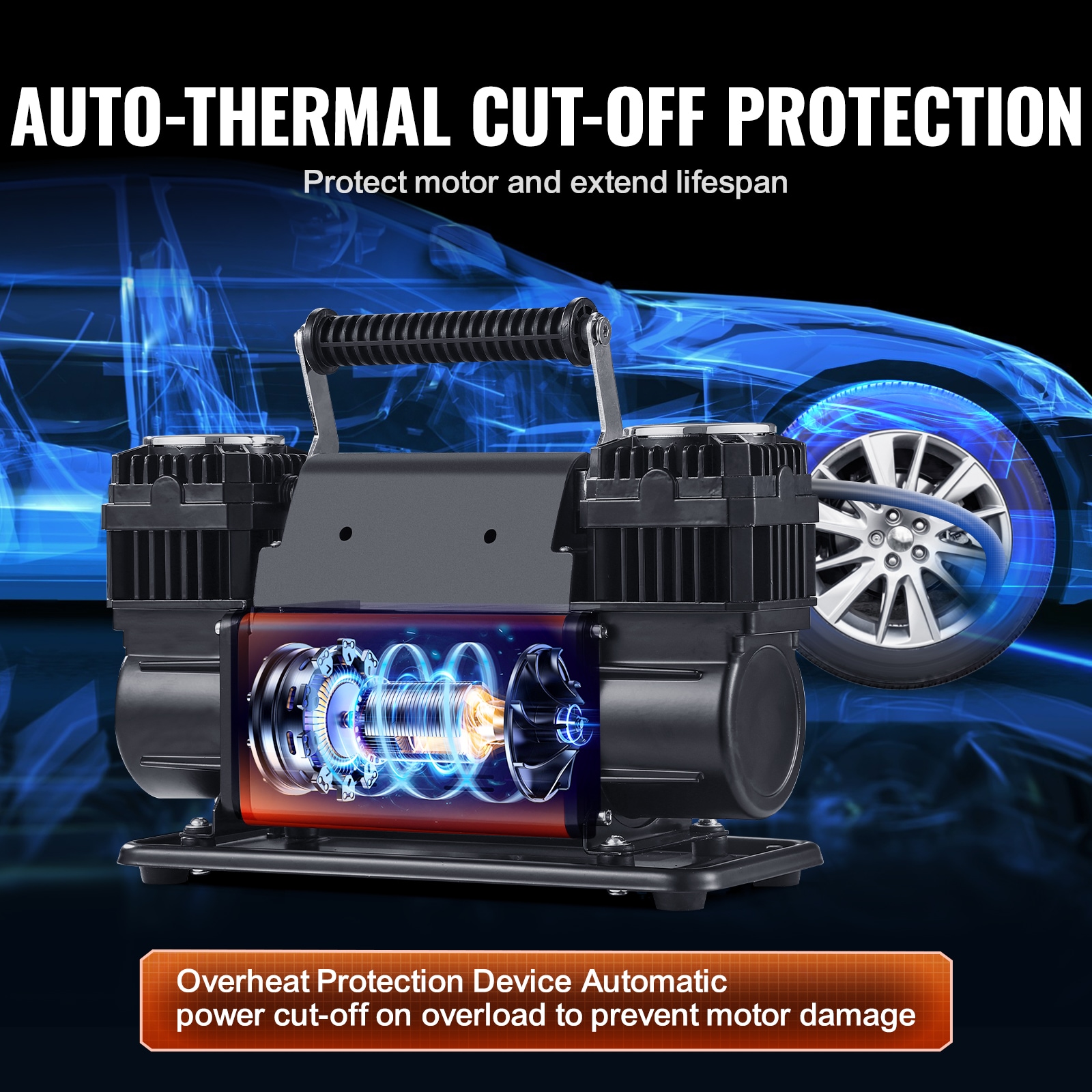 Inflador de neumáticos VEVOR 10.6CFM 150PSI (Fuente de energía: eléctrica)