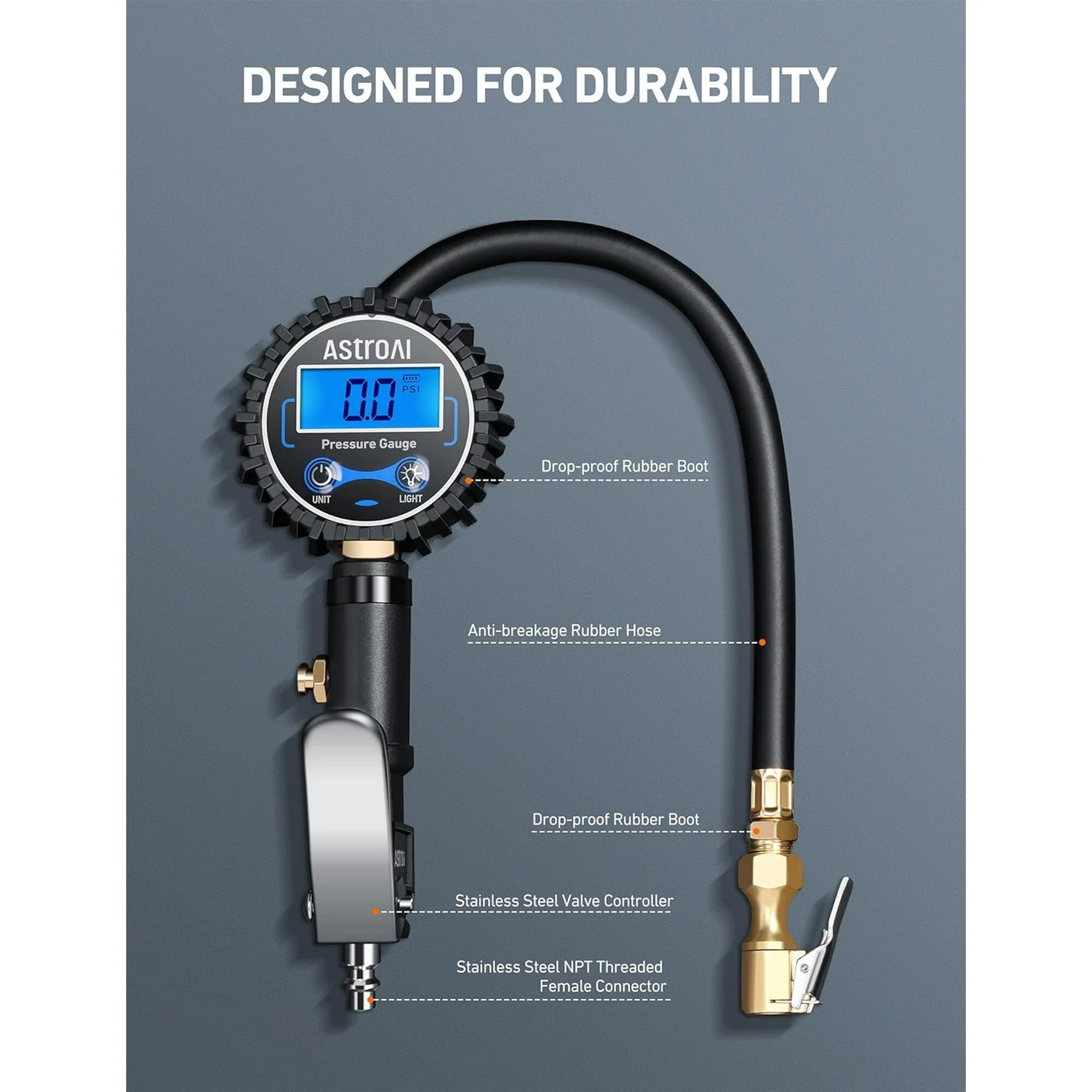Inflador de aire de iones de litio AstroAI GL1404A (Fuente de alimentación: Batería) ASIDTIG250-1