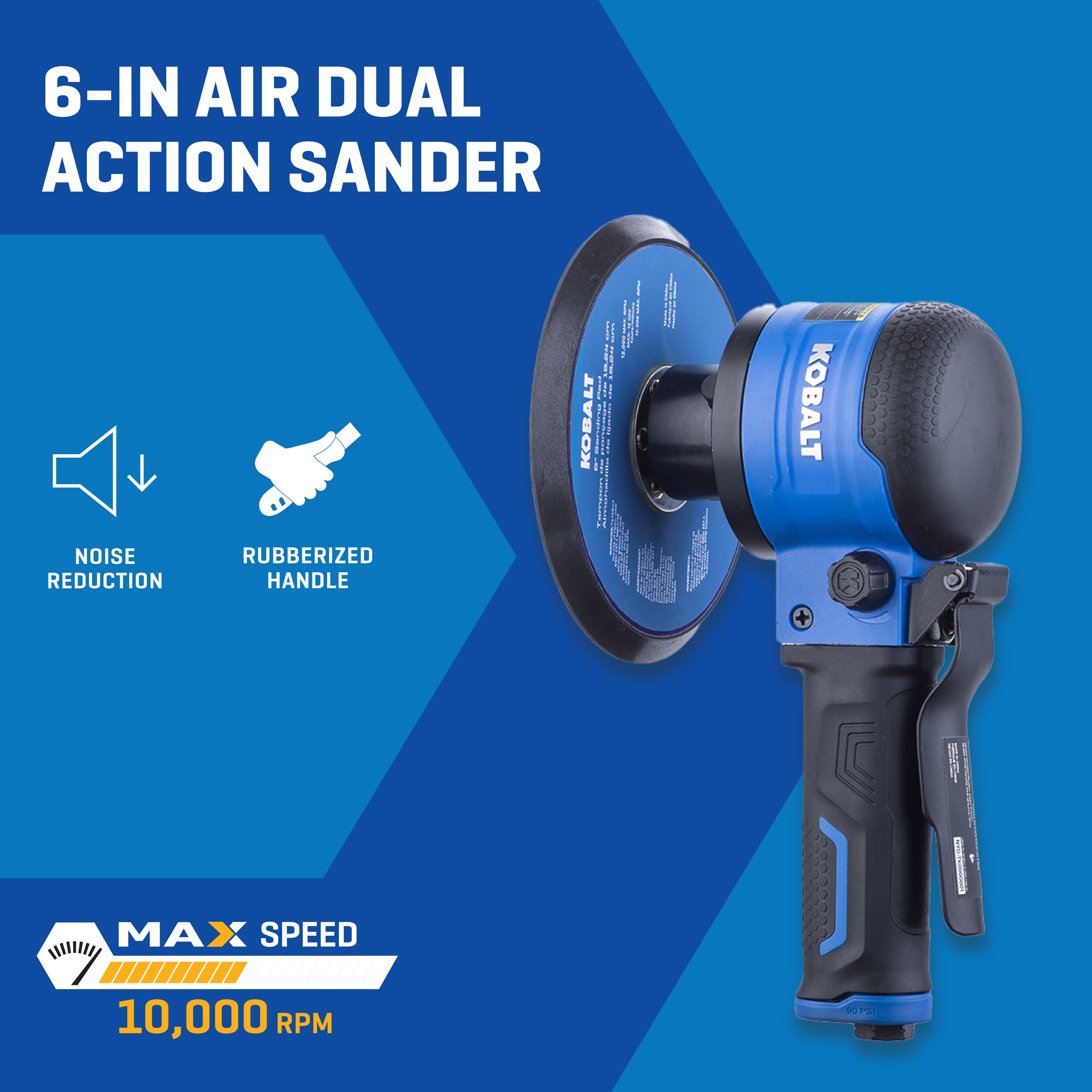 Lijadora de acción dual de 6 pulgadas Kobalt SGY-AIR221