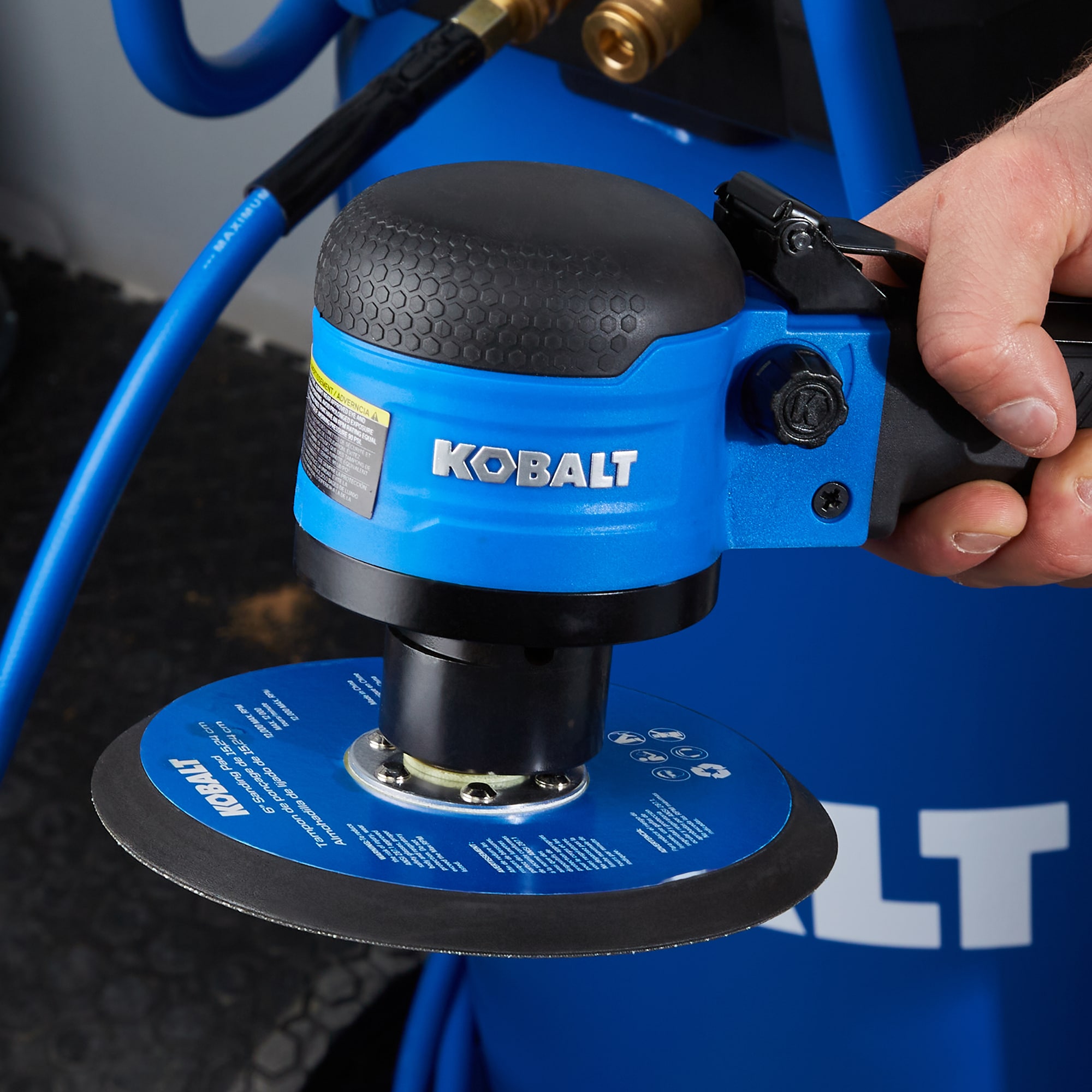 Lijadora de acción dual de 6 pulgadas Kobalt SGY-AIR221