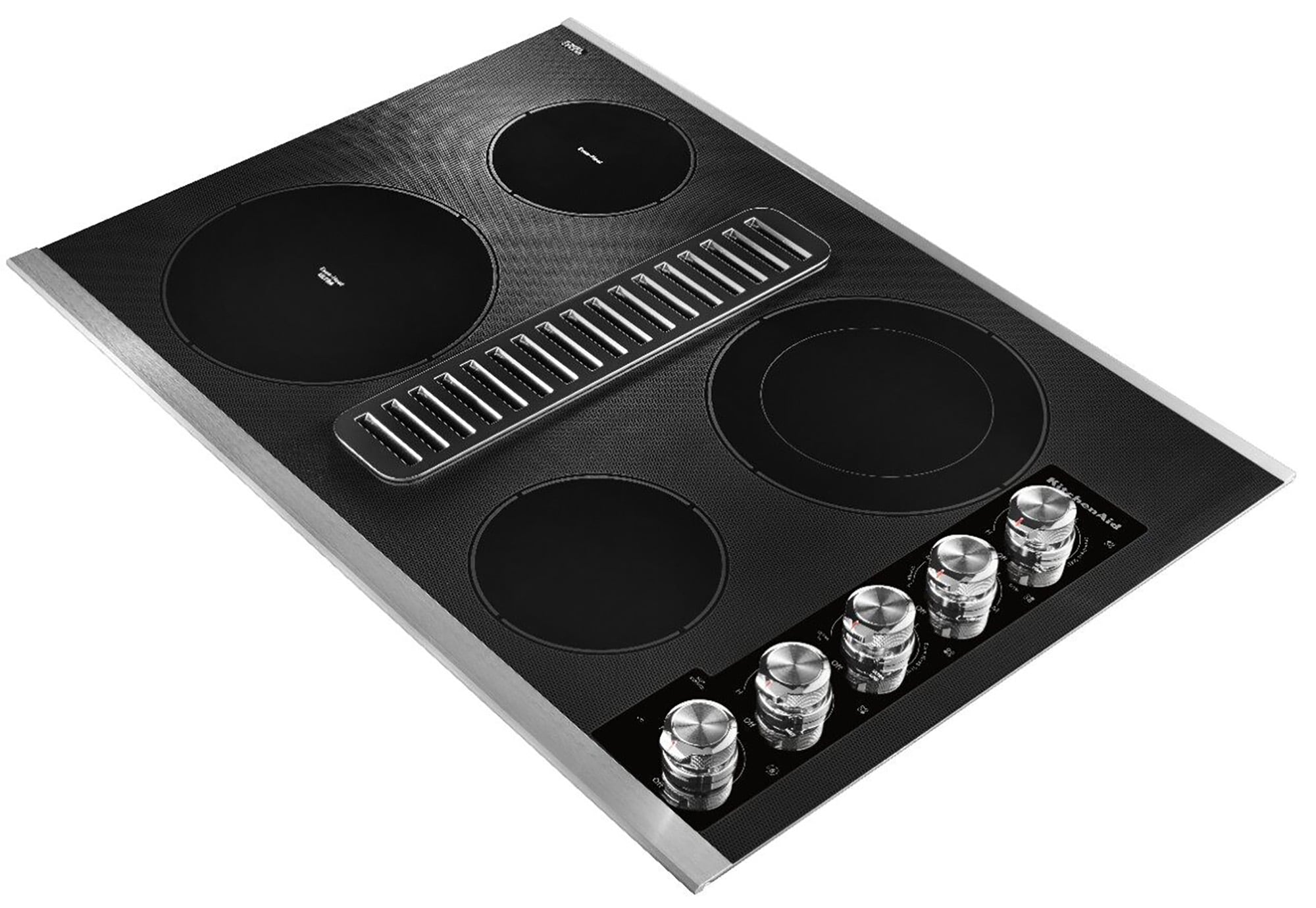 Placa de cocina eléctrica de acero inoxidable con 4 quemadores y sistema de extracción KCED600GSS de KitchenAid de 30 pulgadas con superficie lisa (radiante)