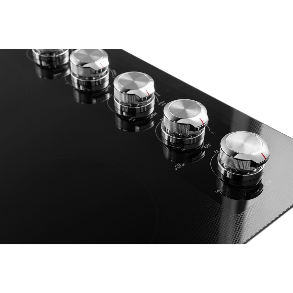 Estufa Eléctrica Negra con Superficie Lisa de 4 quemadores de 30 pulgadas con Extractor de Aire Descendente KCED600GBL de KitchenAid